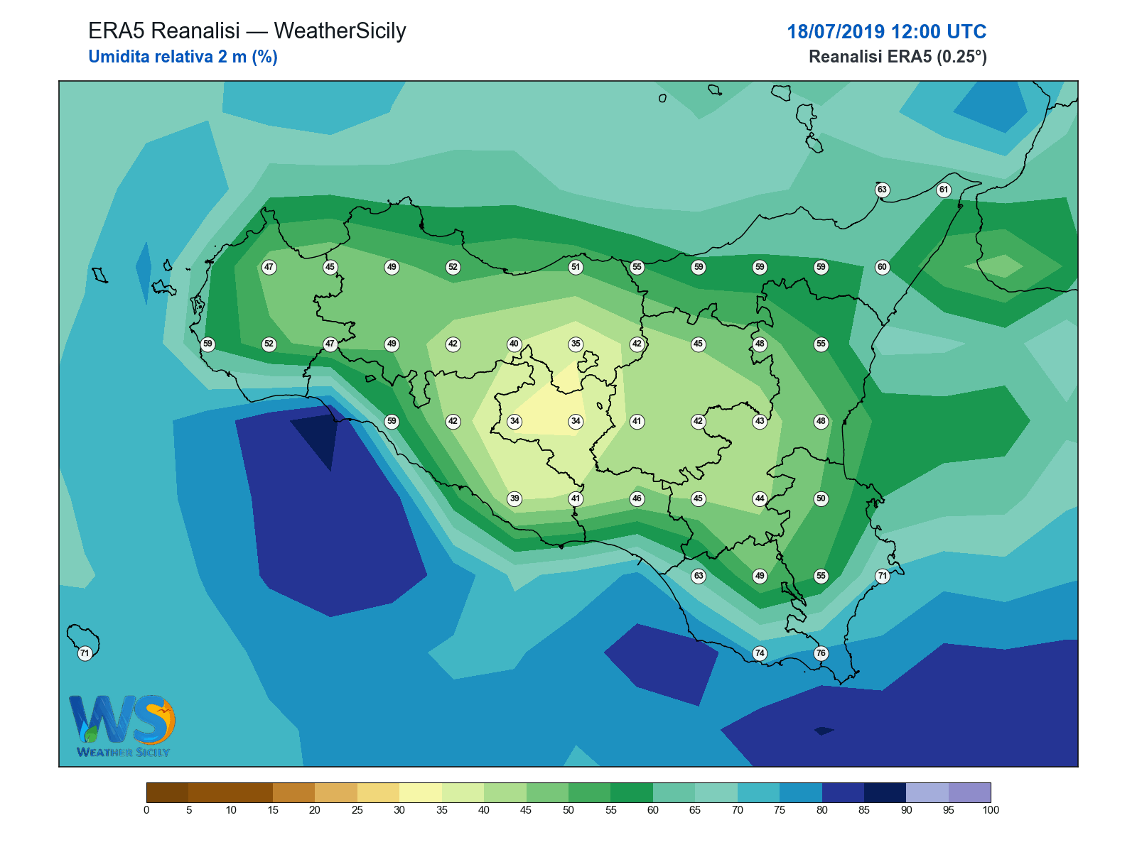 Umidità relativa 2 m · 2019071812