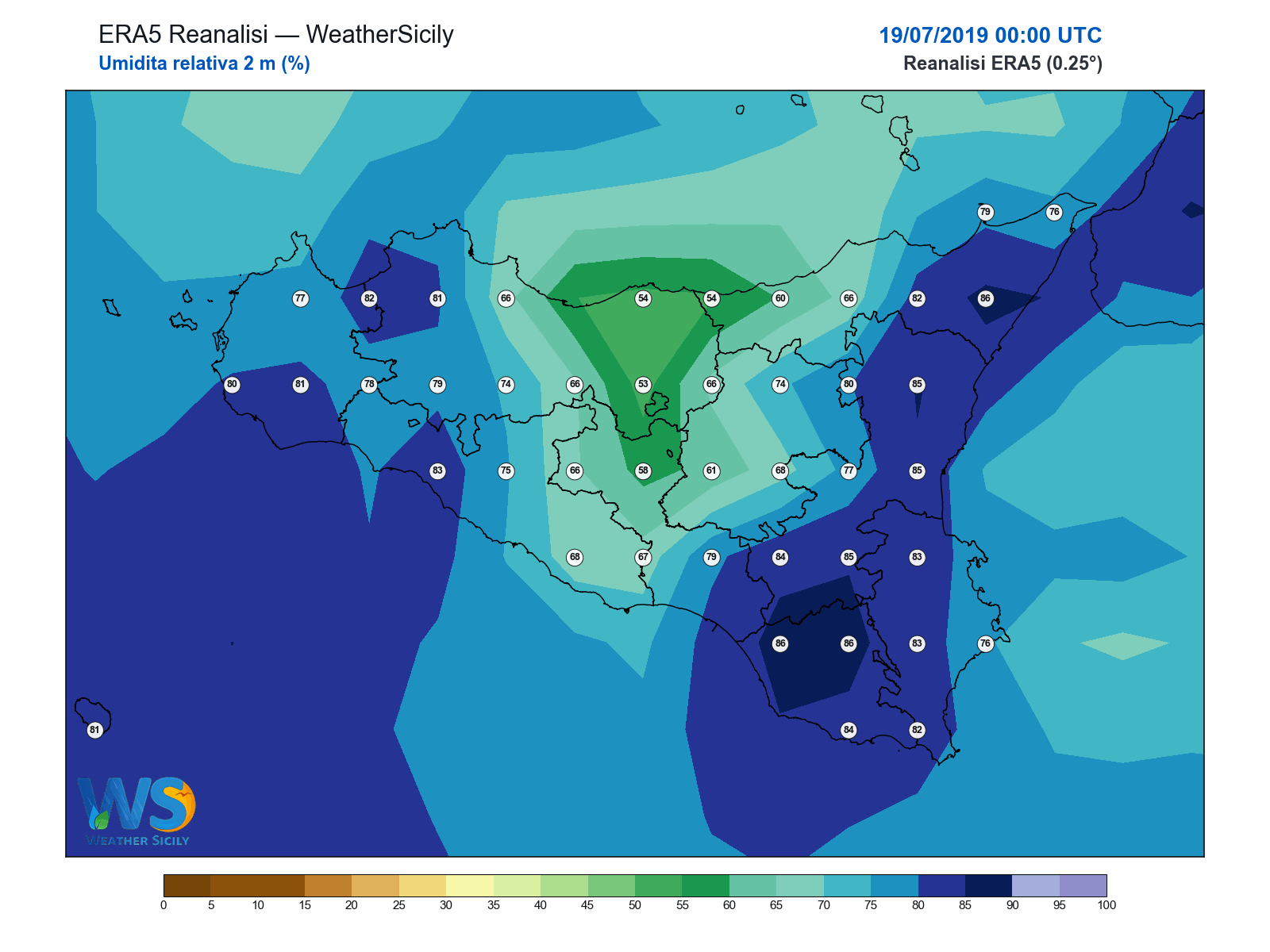 Umidità relativa 2 m · 2019071900
