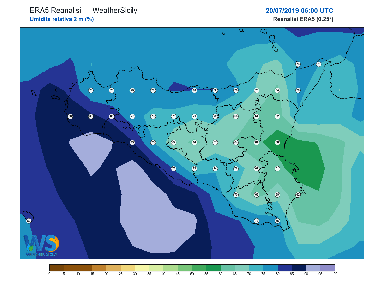 Umidità relativa 2 m · 2019072006