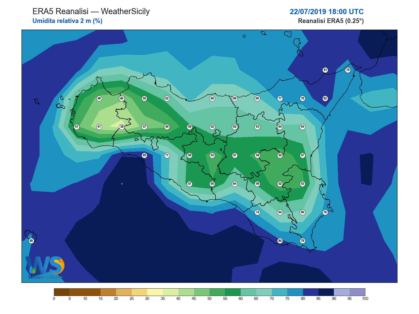 Umidità relativa 2 m · 2019072218