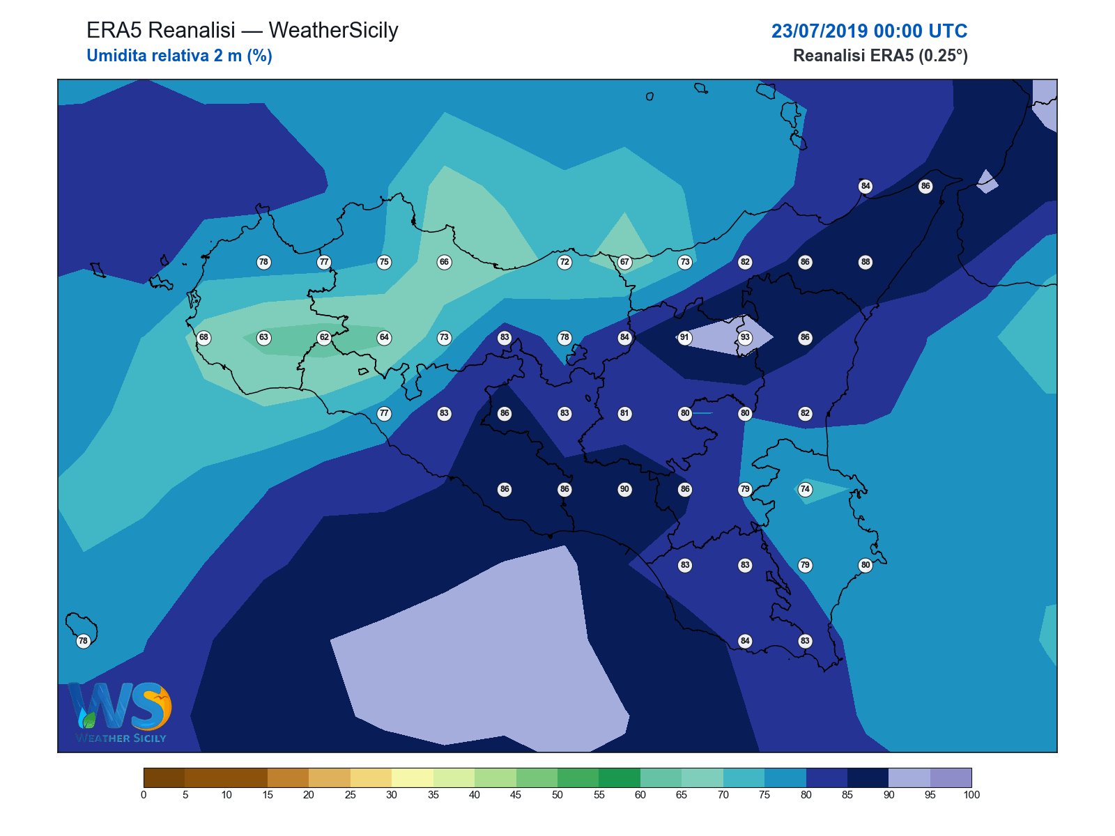 Umidità relativa 2 m · 2019072300