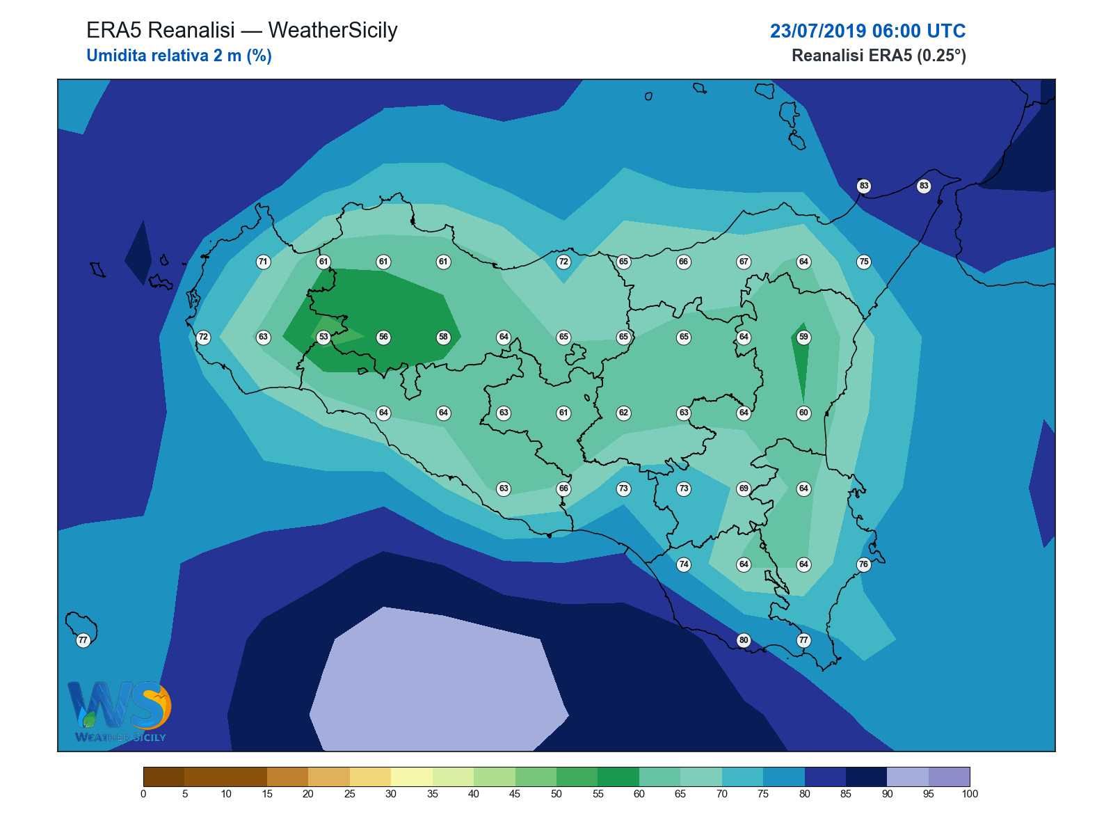 Umidità relativa 2 m · 2019072306