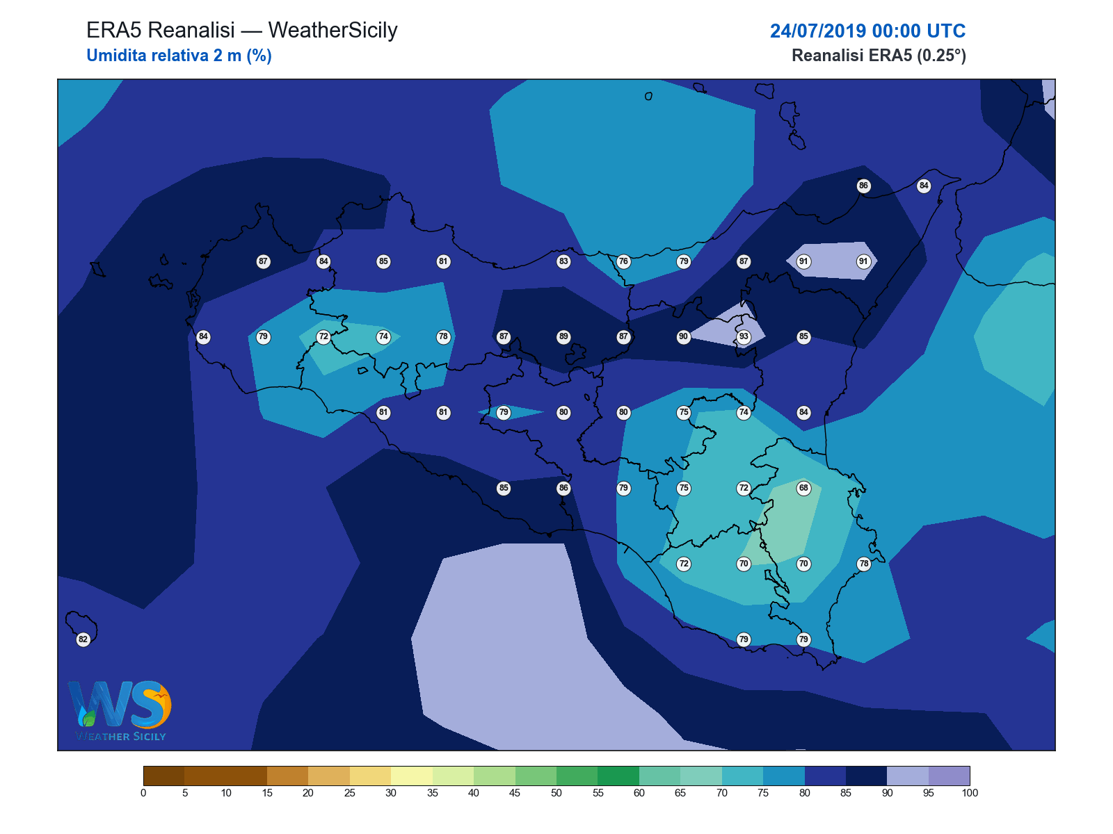 Umidità relativa 2 m · 2019072400