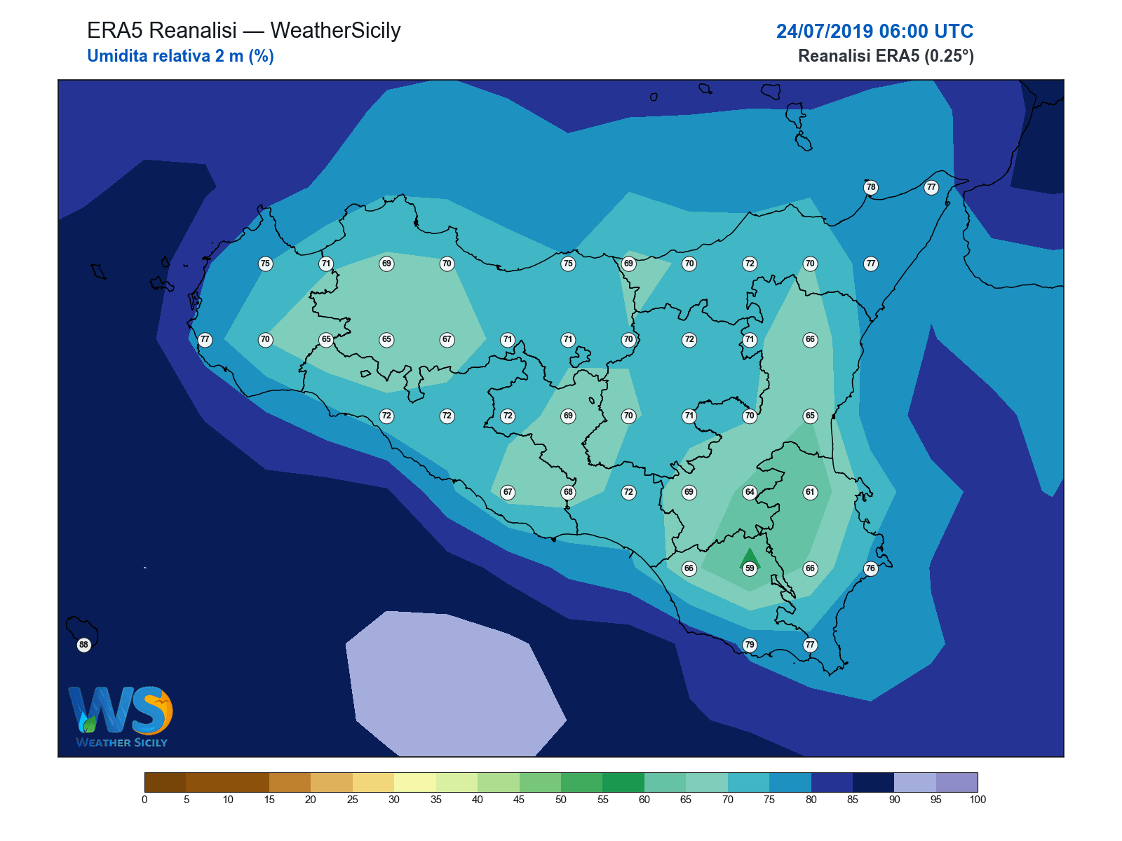 Umidità relativa 2 m · 2019072406