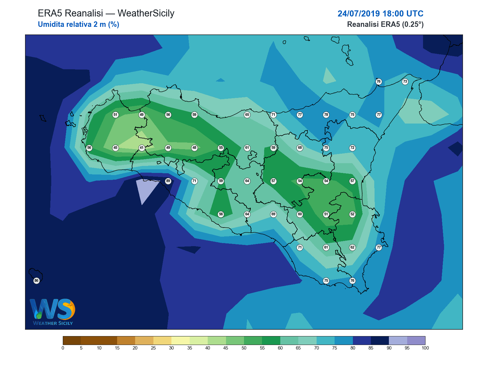 Umidità relativa 2 m · 2019072418