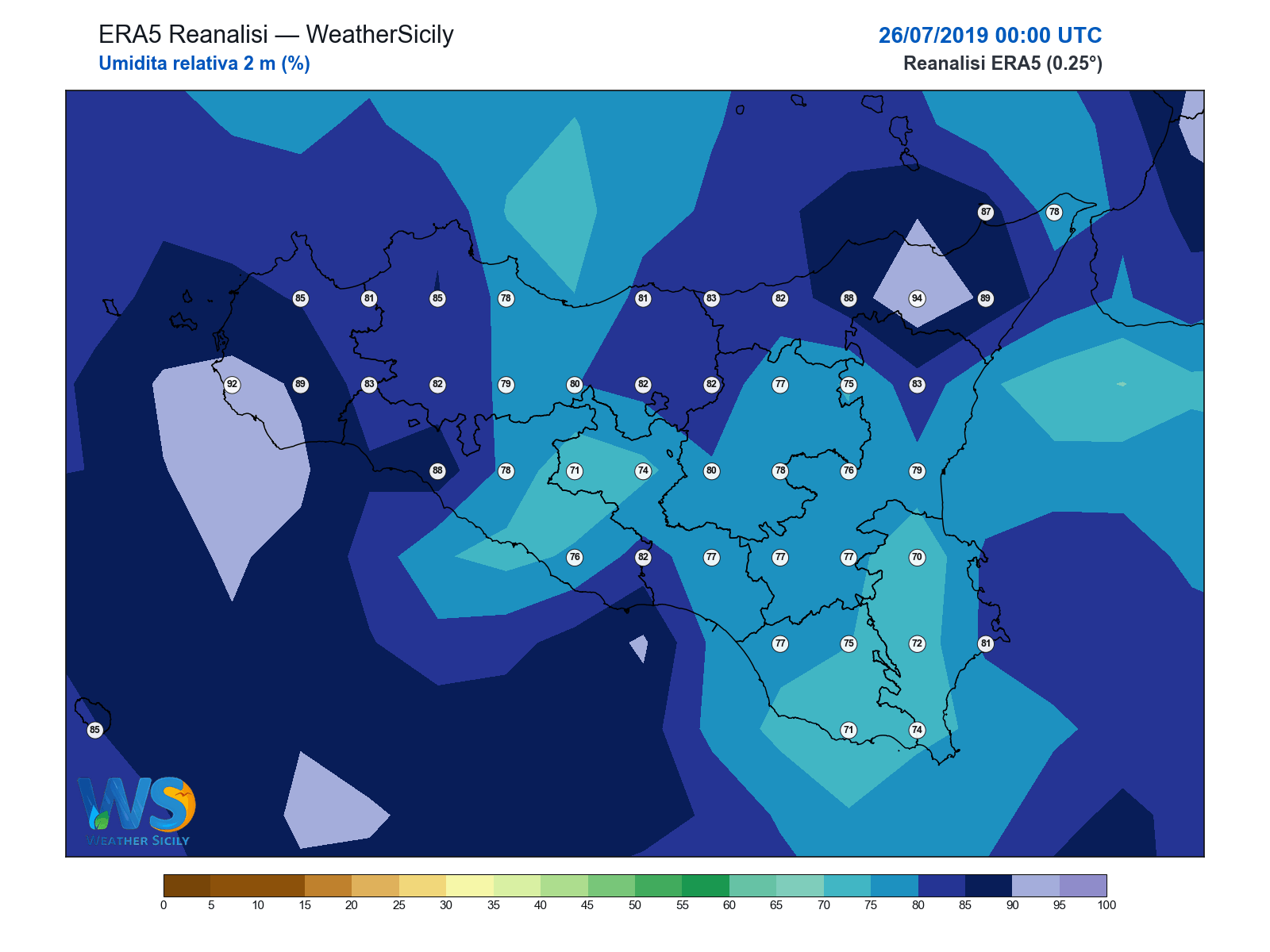 Umidità relativa 2 m · 2019072600