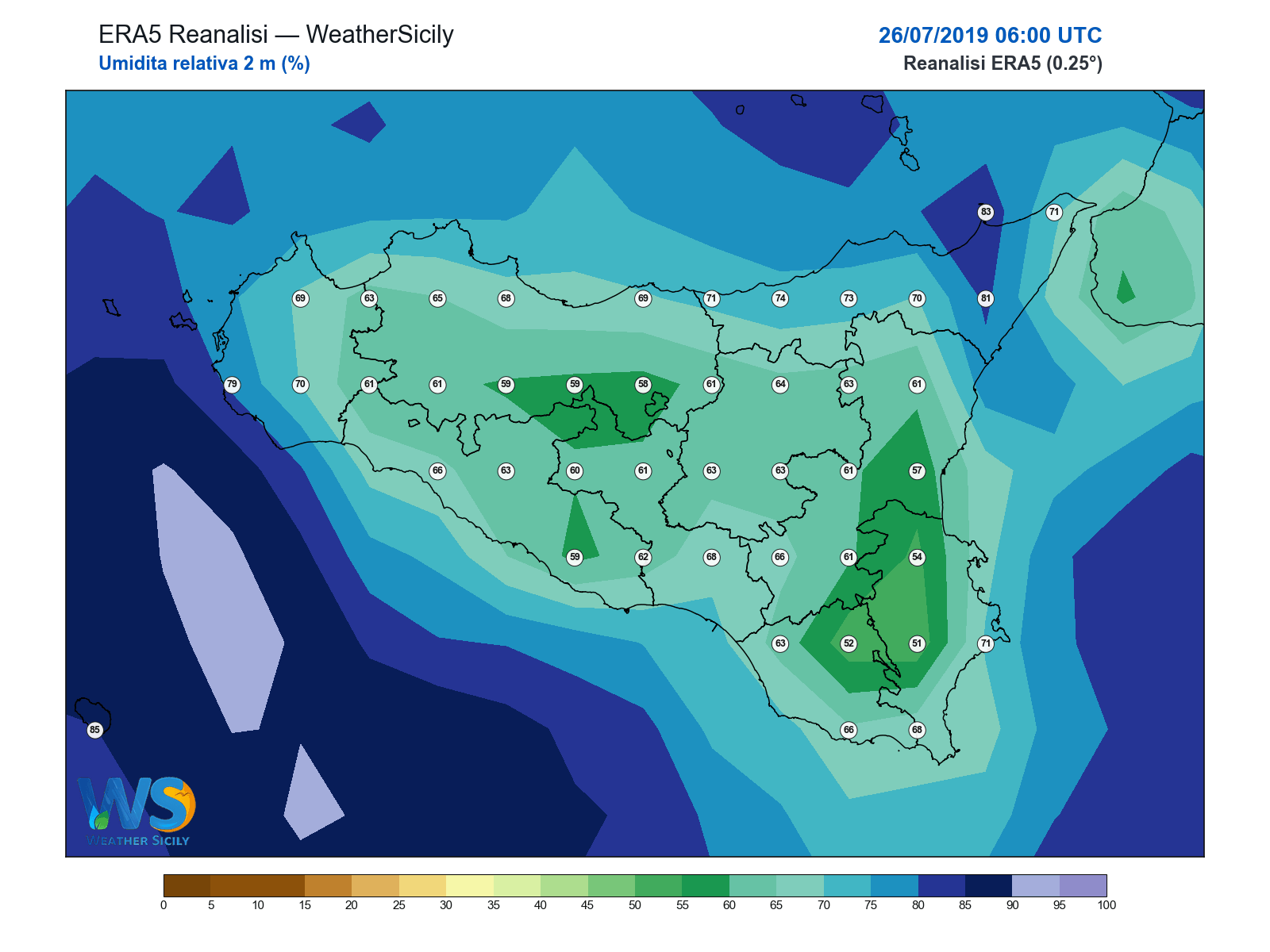 Umidità relativa 2 m · 2019072606