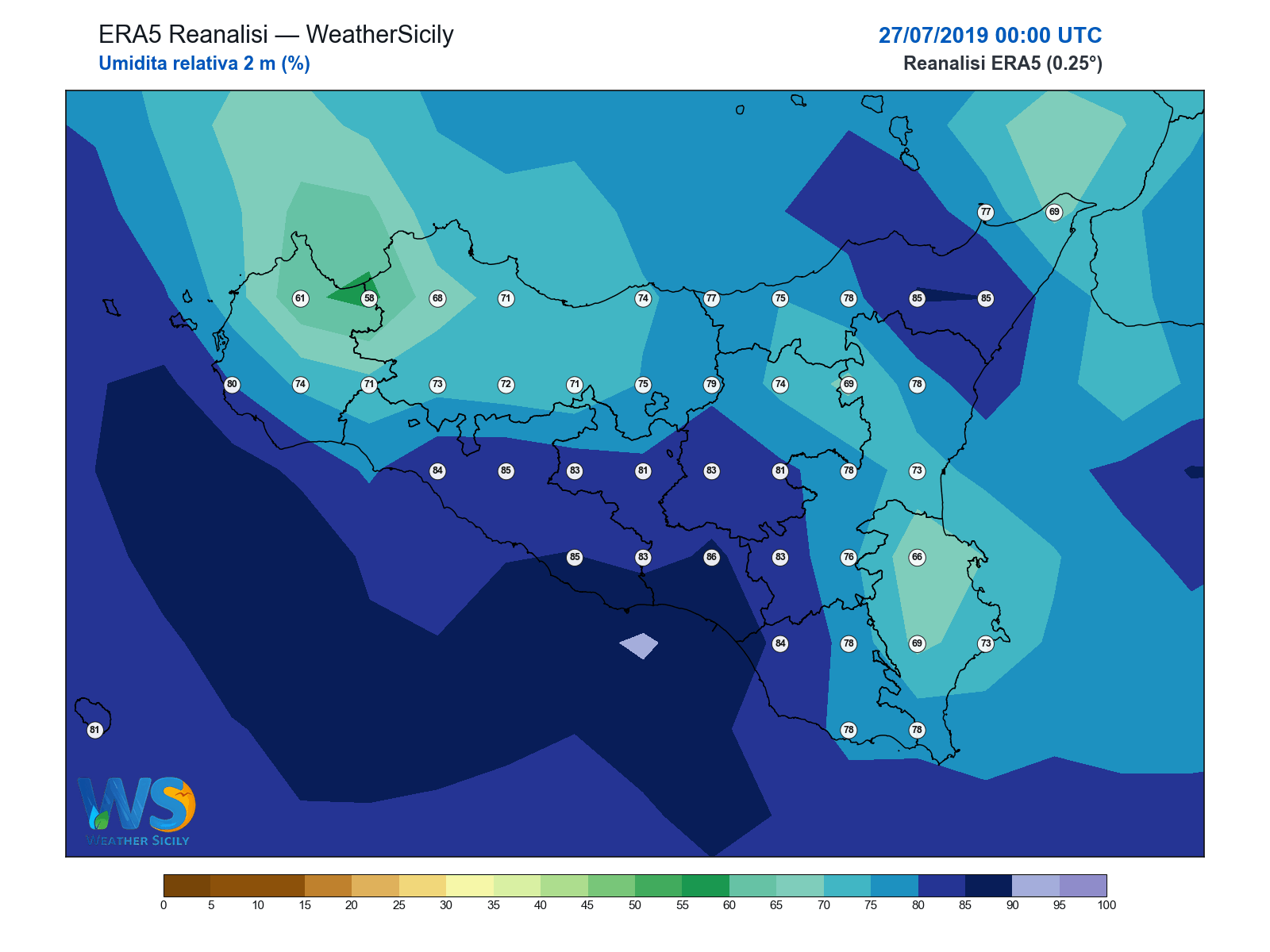 Umidità relativa 2 m · 2019072700