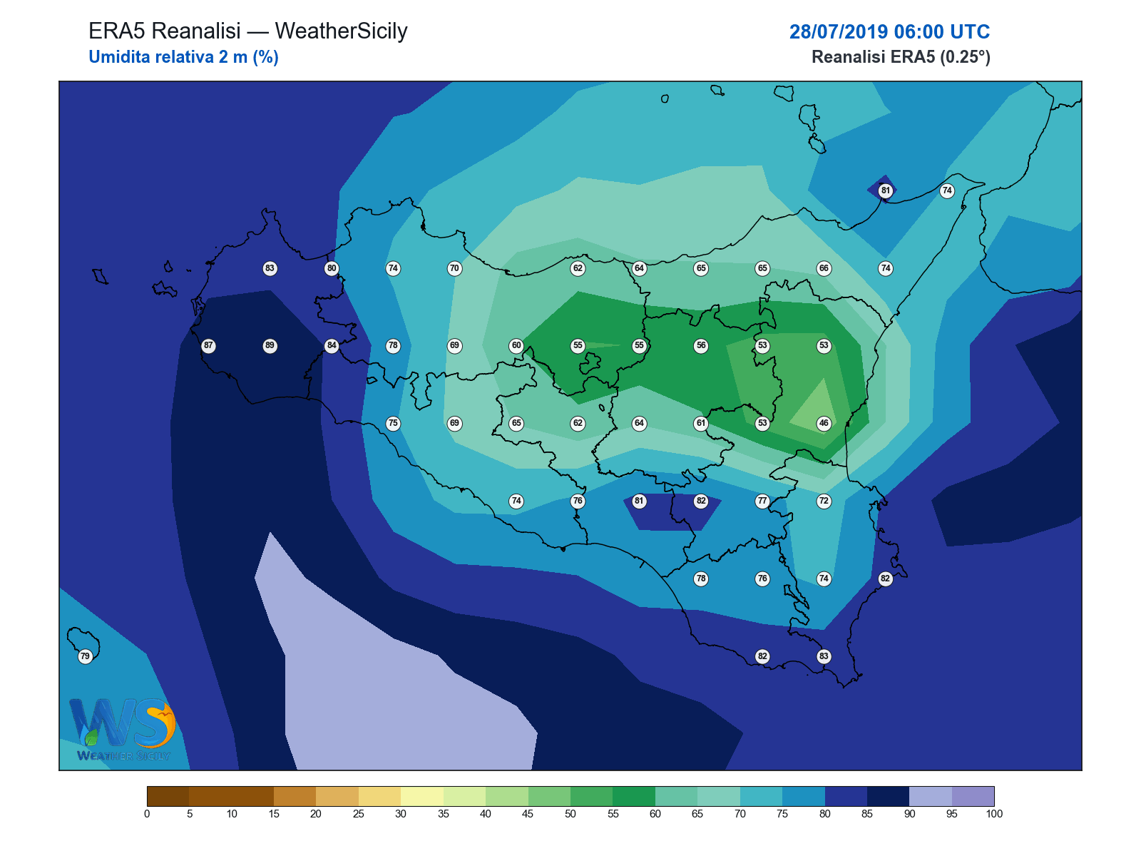 Umidità relativa 2 m · 2019072806
