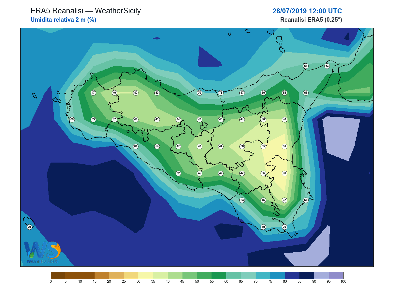 Umidità relativa 2 m · 2019072812