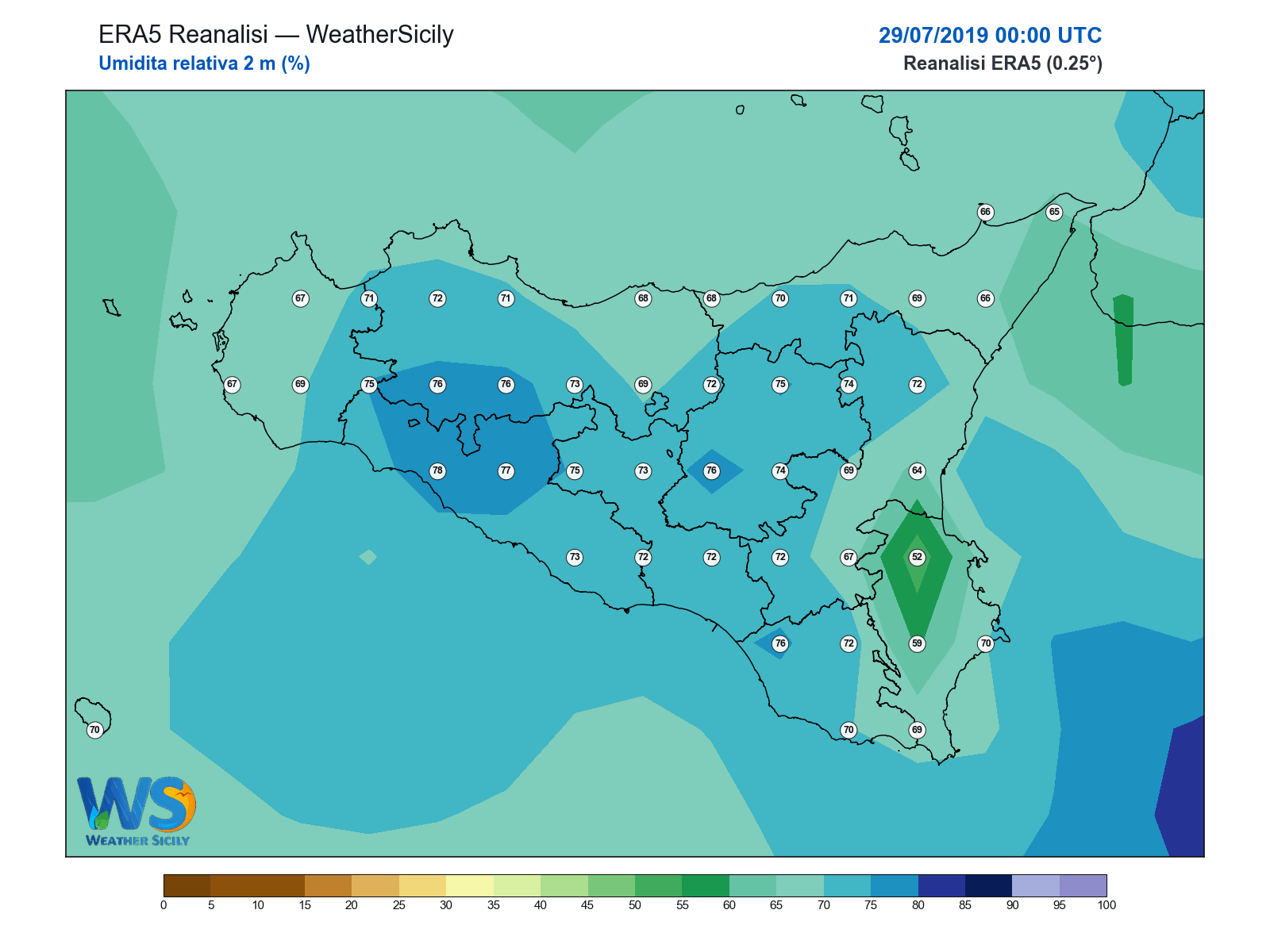 Umidità relativa 2 m · 2019072900