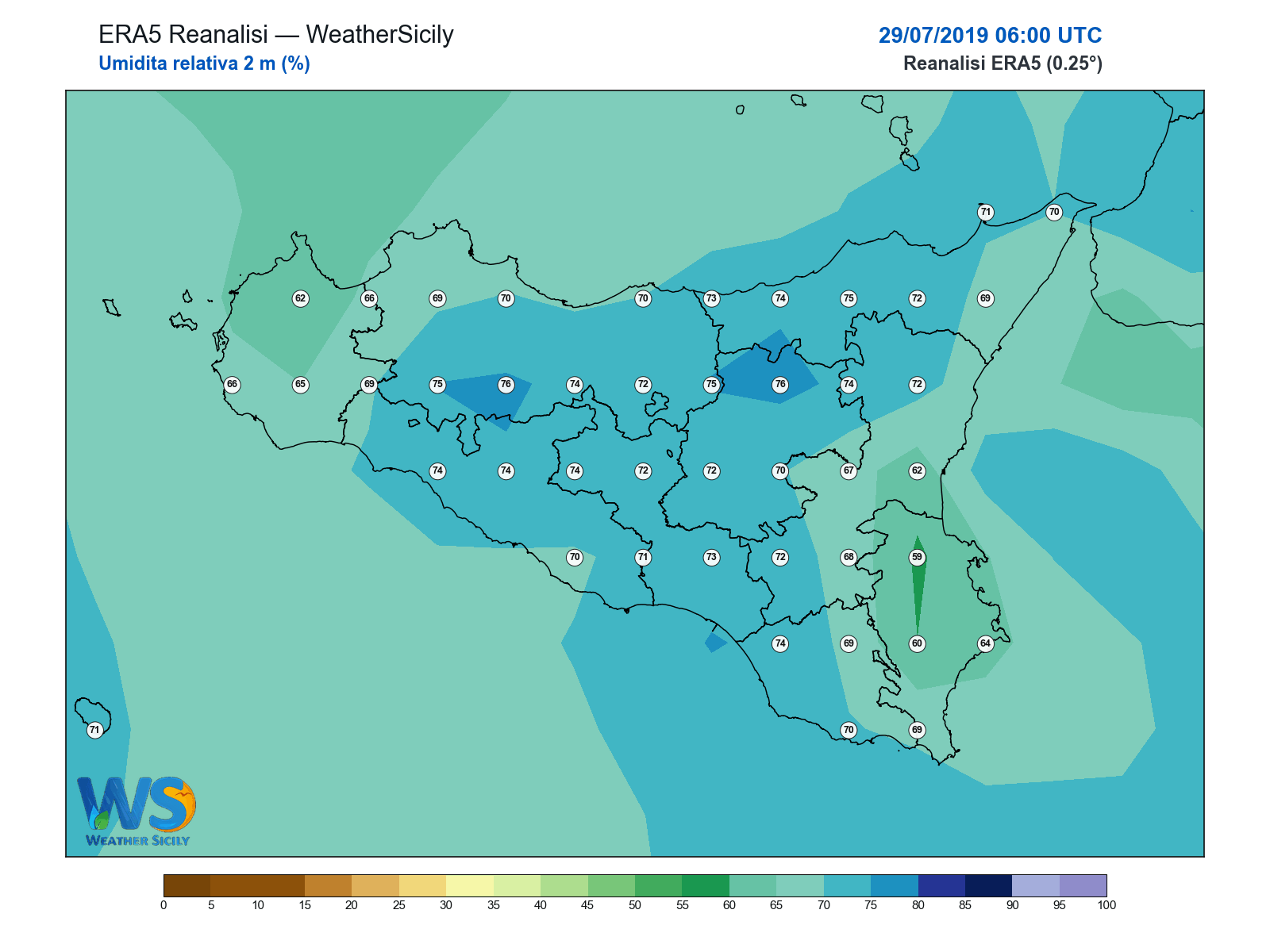 Umidità relativa 2 m · 2019072906