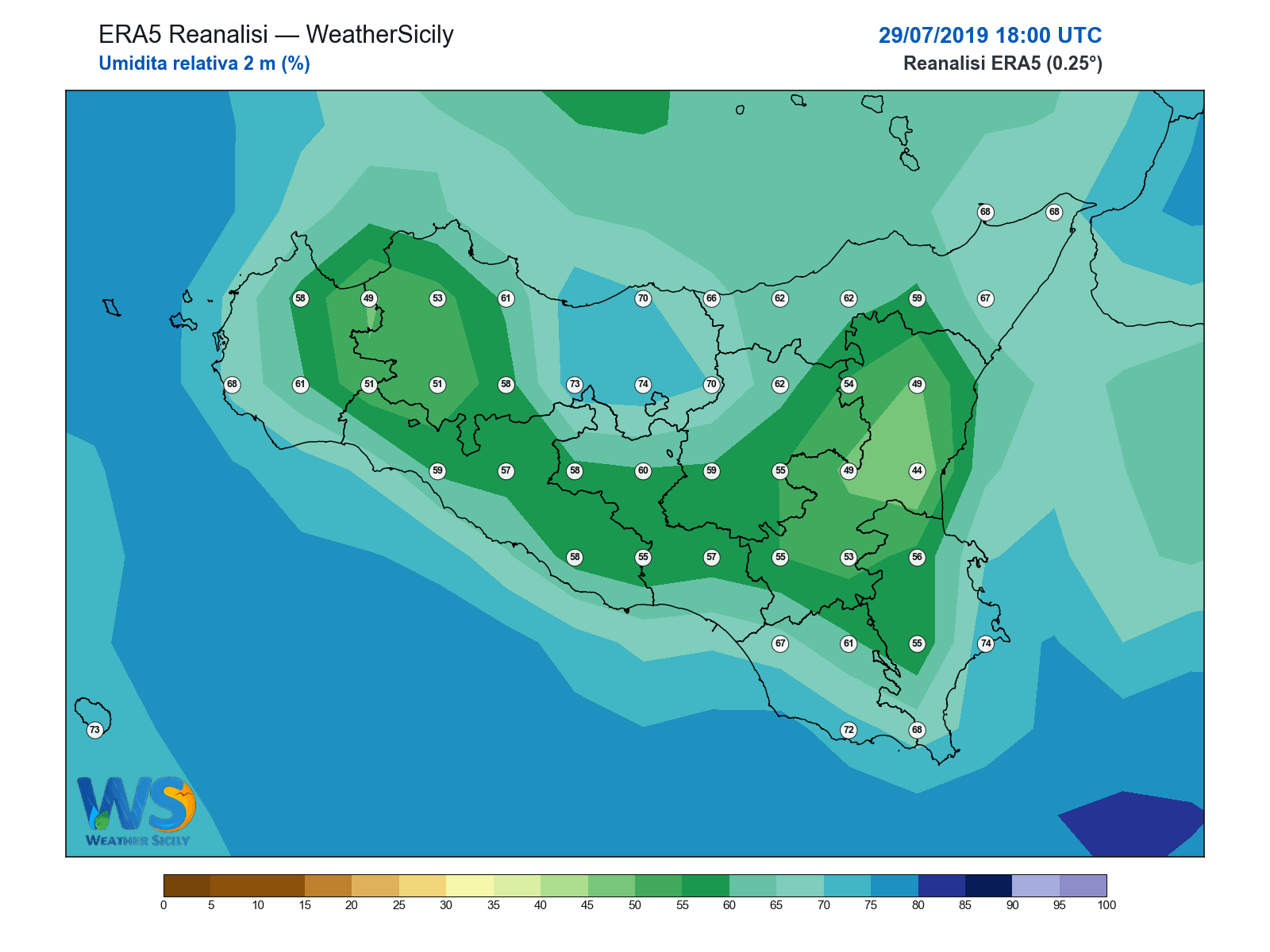 Umidità relativa 2 m · 2019072918