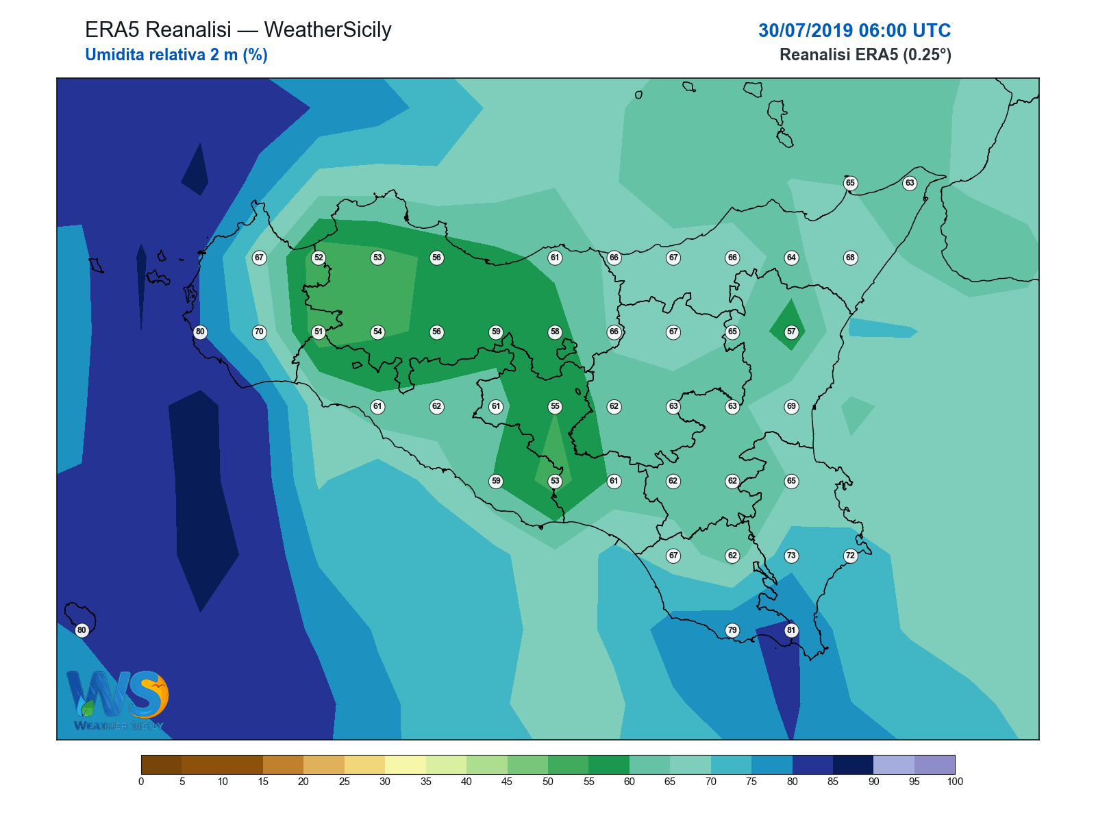Umidità relativa 2 m · 2019073006