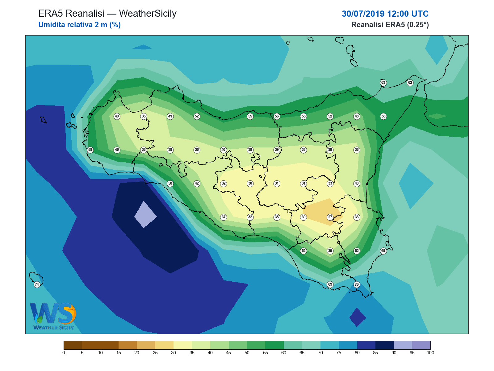 Umidità relativa 2 m · 2019073012