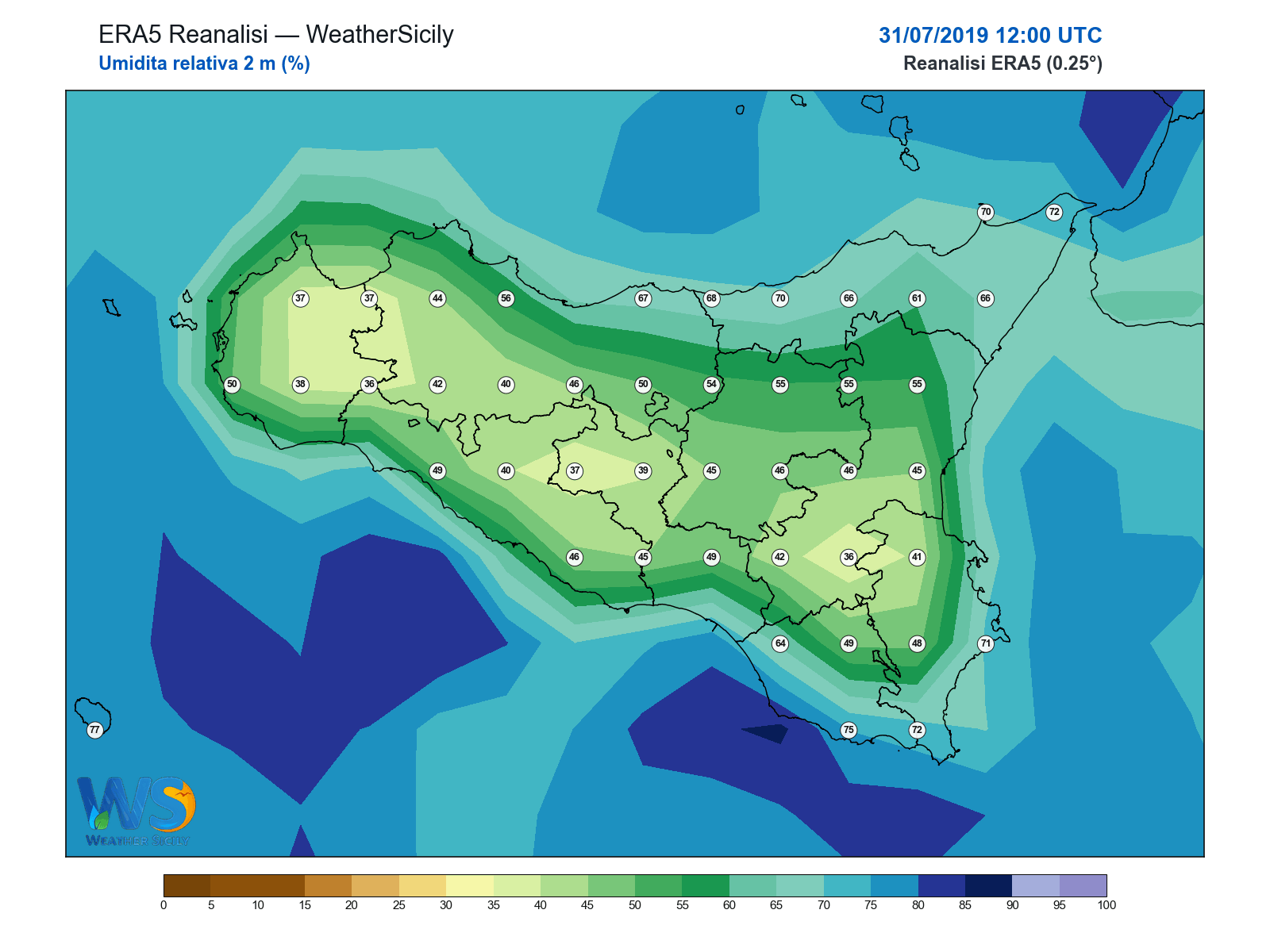 Umidità relativa 2 m · 2019073112