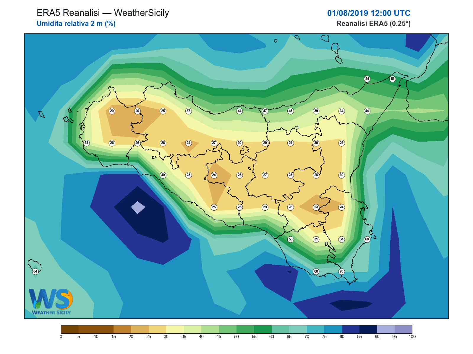 Umidità relativa 2 m · 2019080112