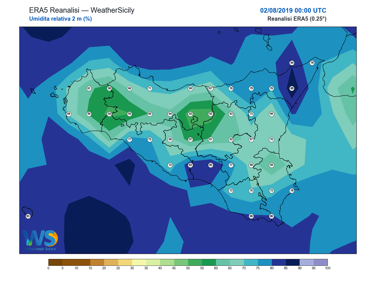 Umidità relativa 2 m · 2019080200