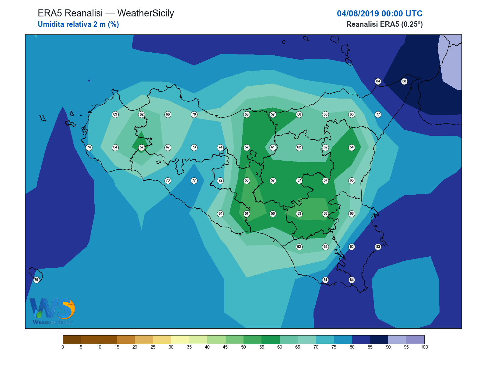 Umidità relativa 2 m · 2019080400