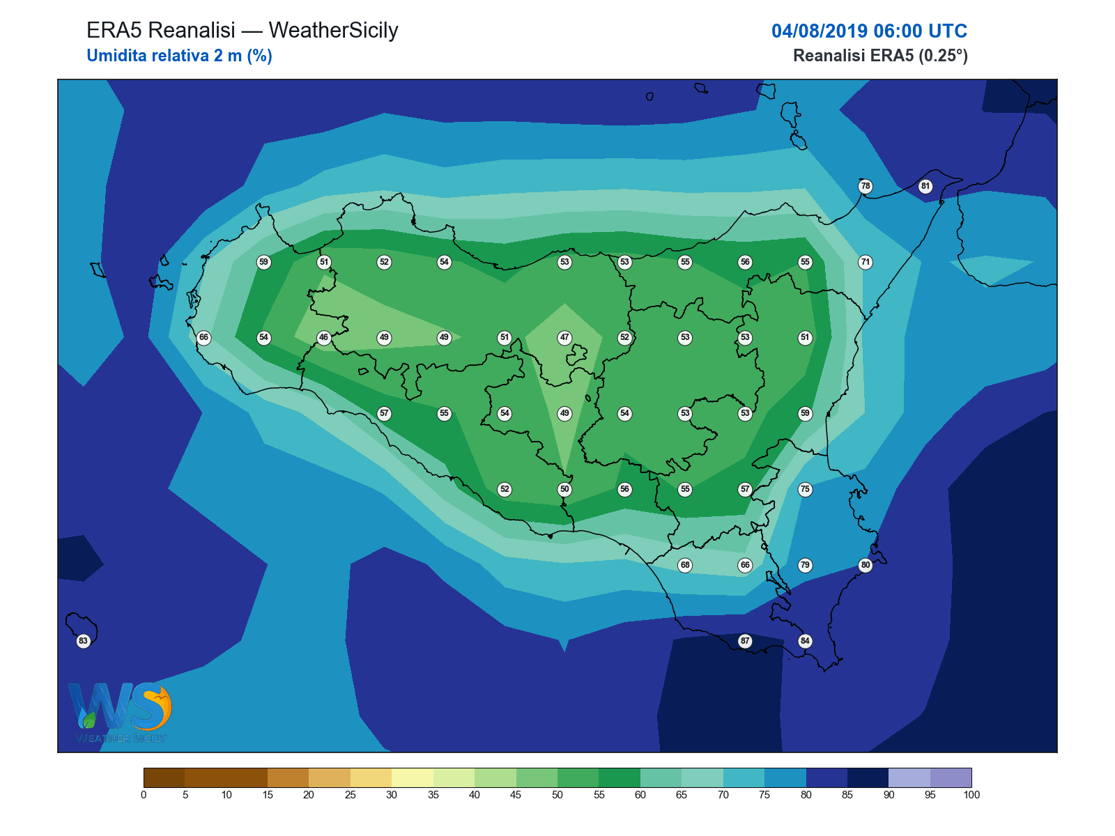 Umidità relativa 2 m · 2019080406