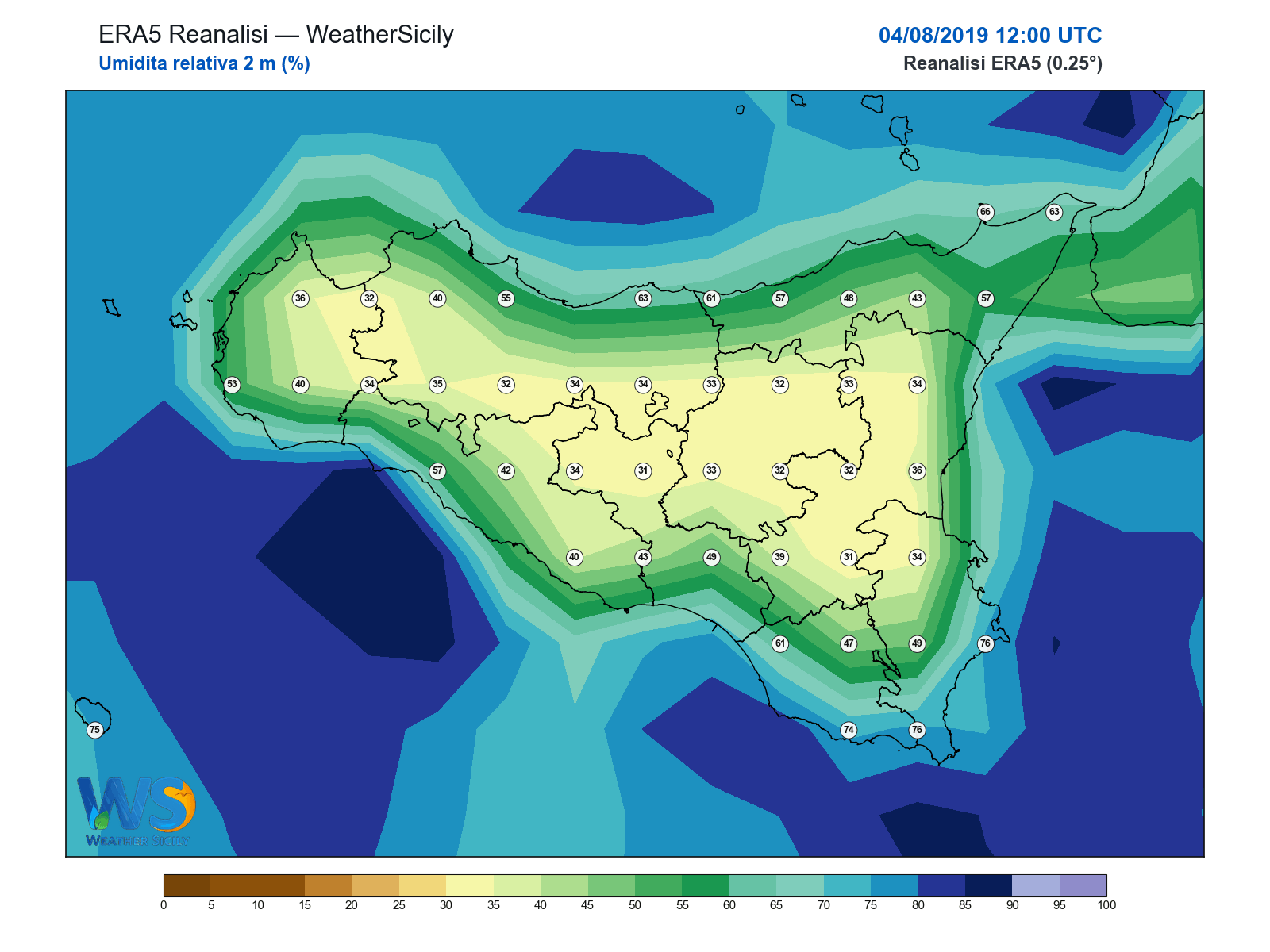Umidità relativa 2 m · 2019080412