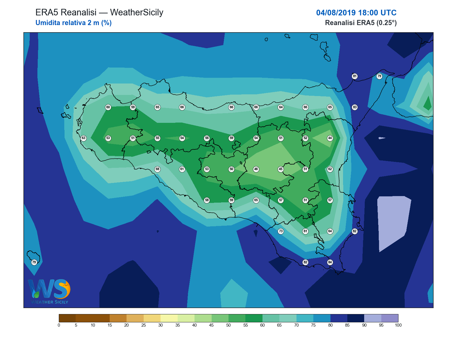 Umidità relativa 2 m · 2019080418