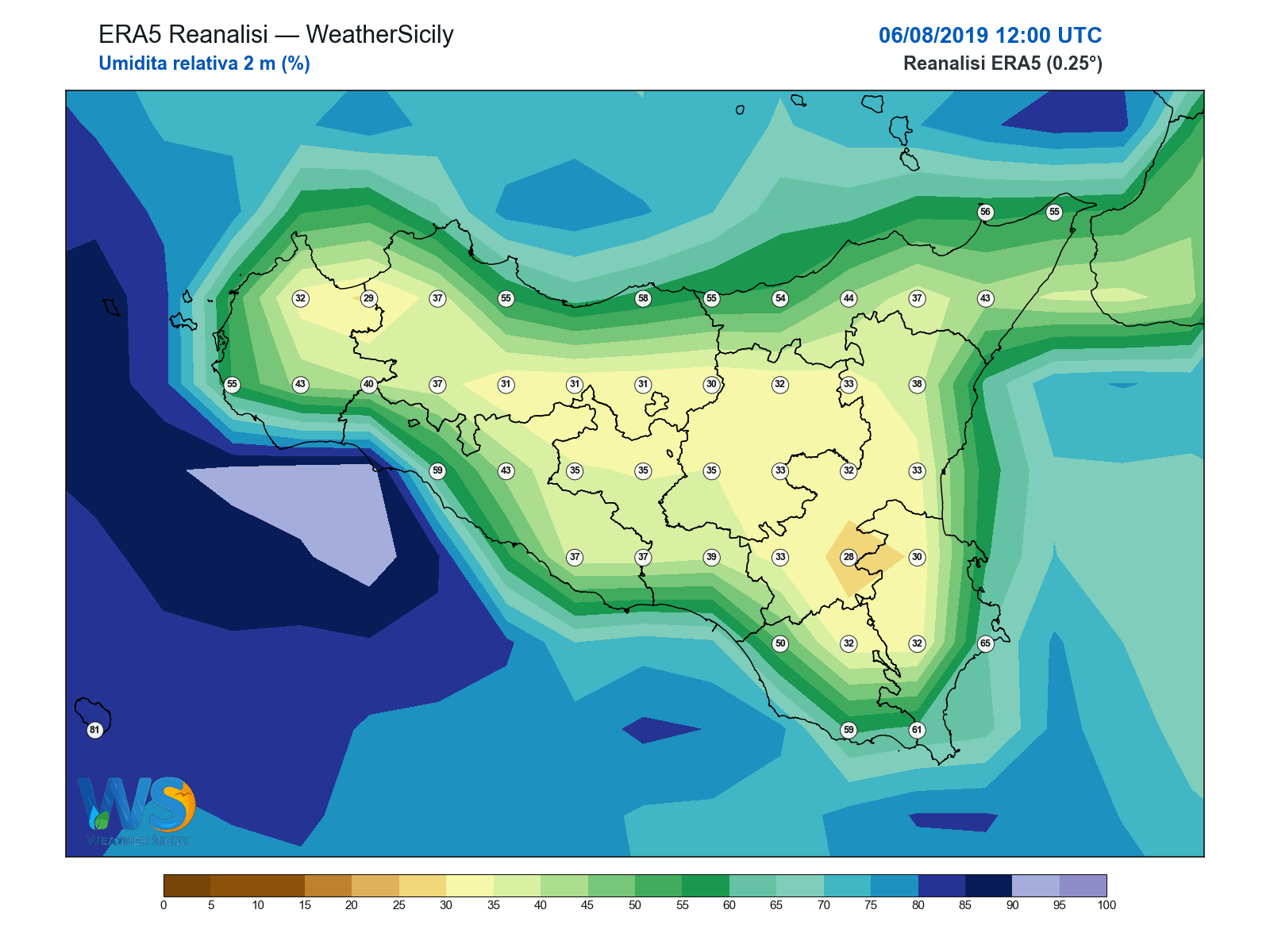 Umidità relativa 2 m · 2019080612
