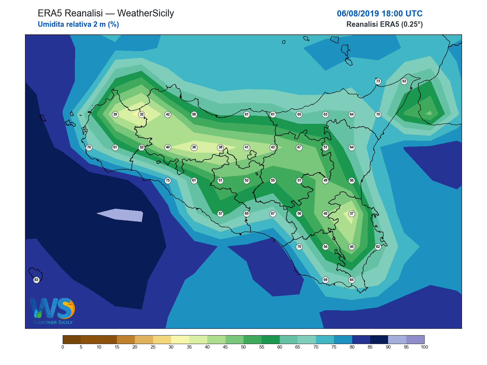 Umidità relativa 2 m · 2019080618