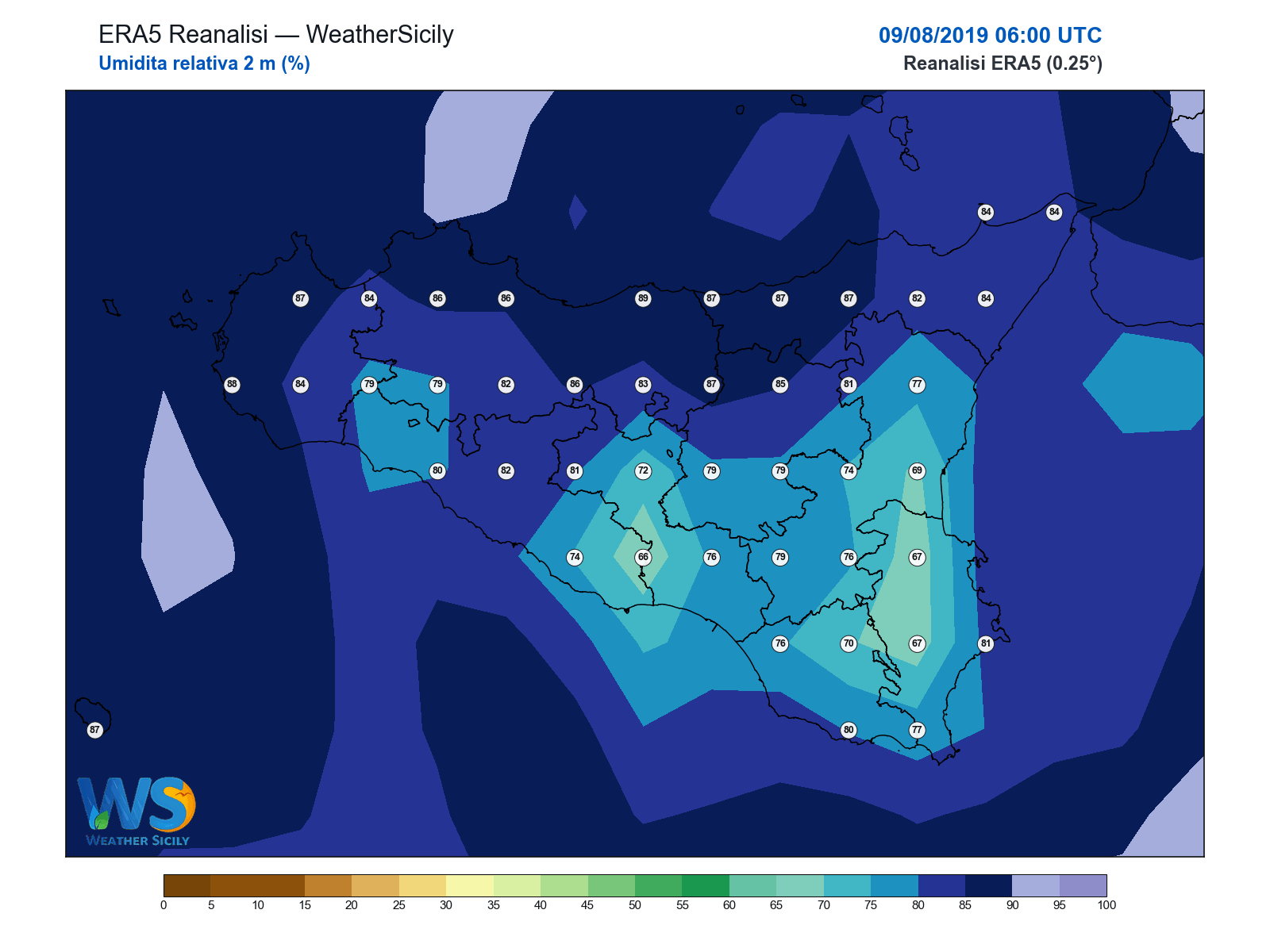Umidità relativa 2 m · 2019080906