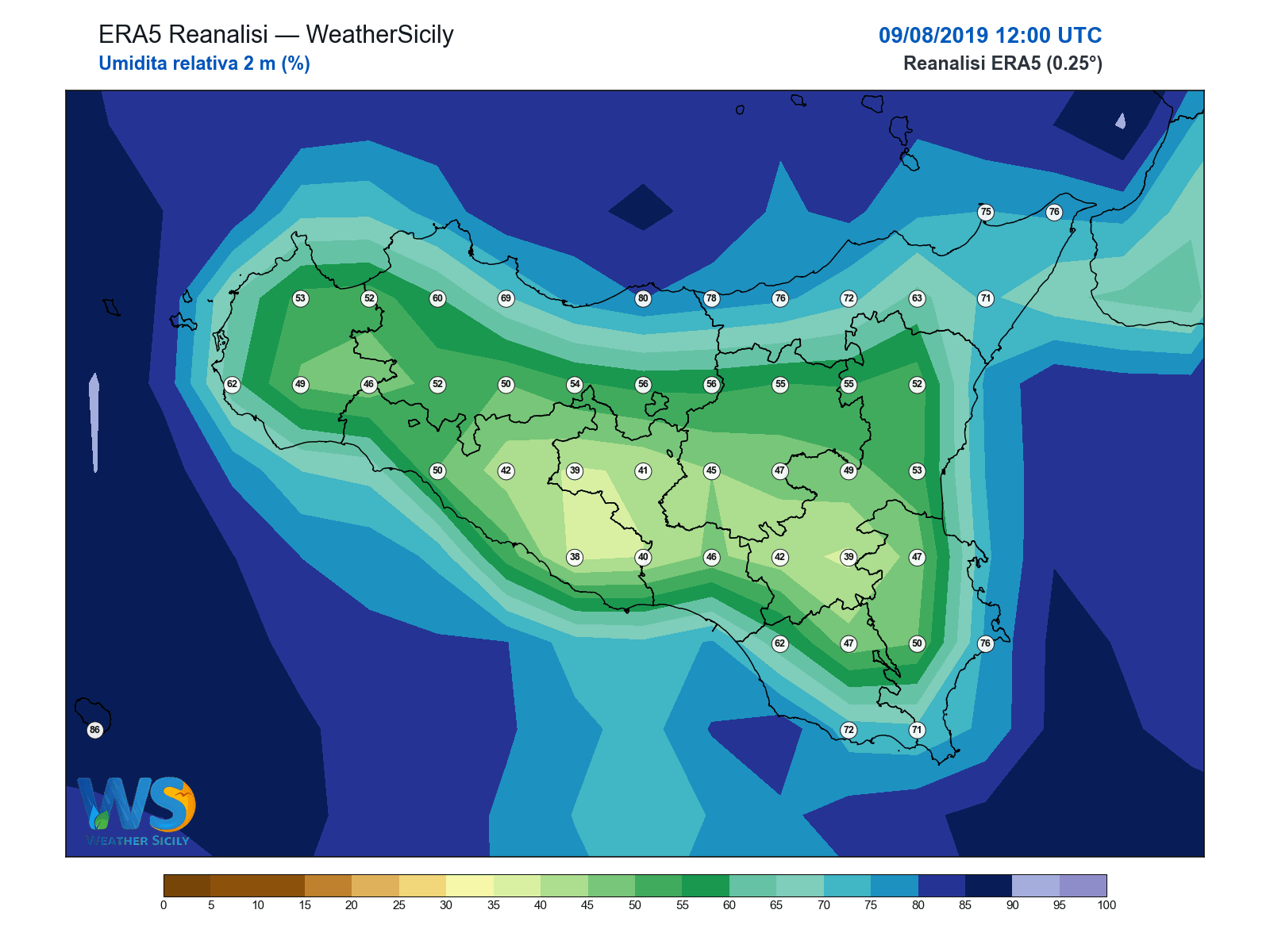 Umidità relativa 2 m · 2019080912
