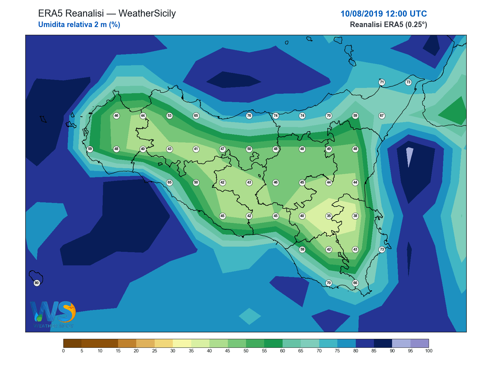 Umidità relativa 2 m · 2019081012