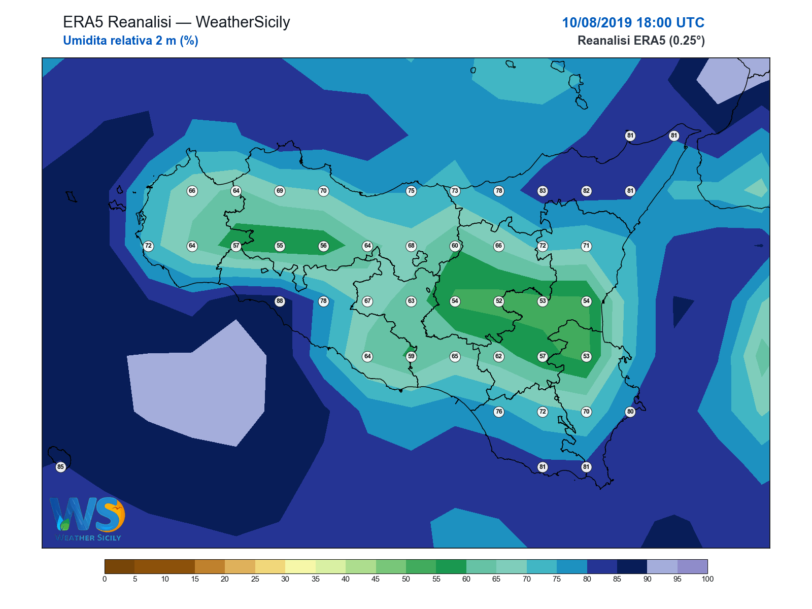 Umidità relativa 2 m · 2019081018