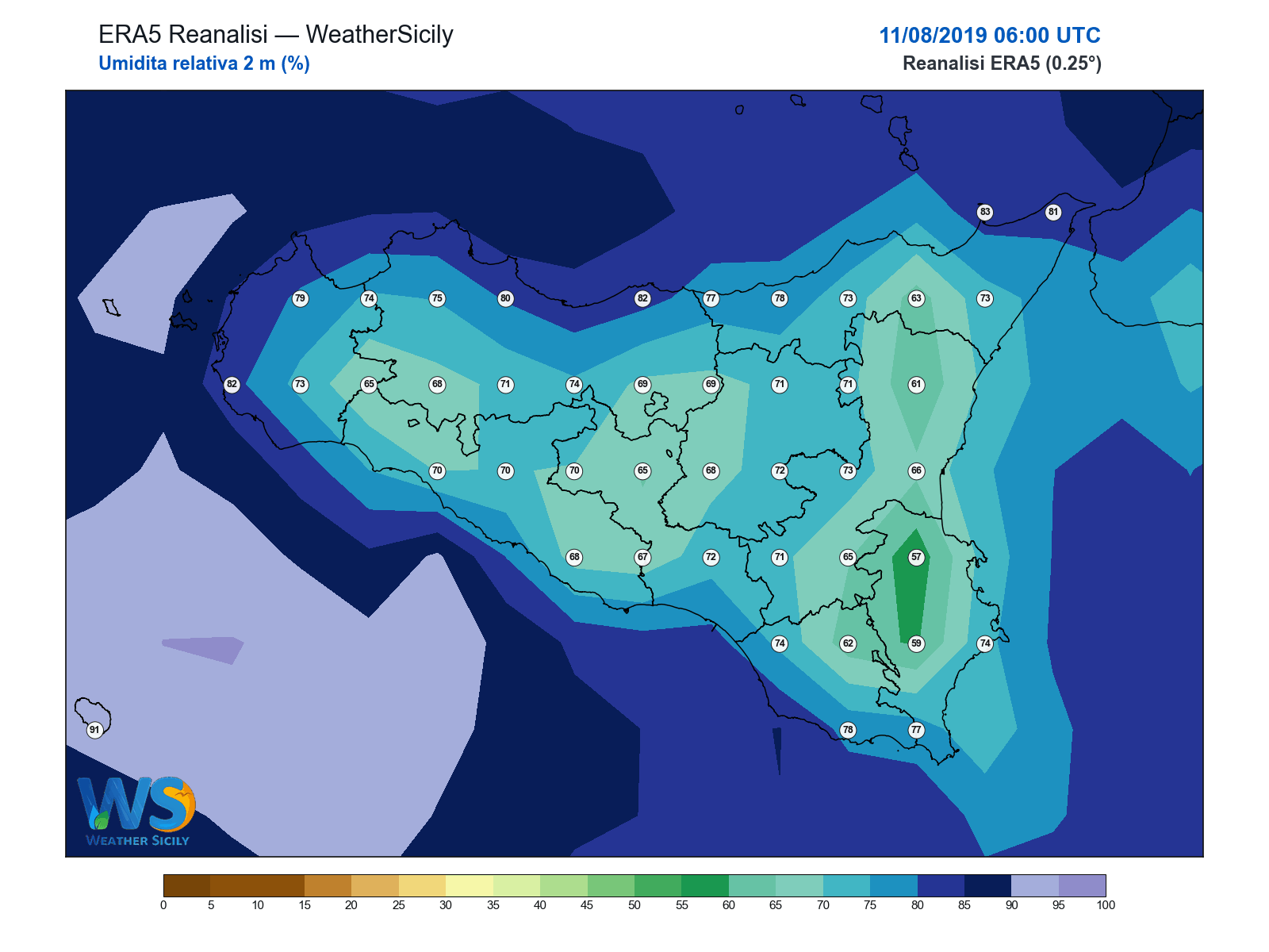 Umidità relativa 2 m · 2019081106