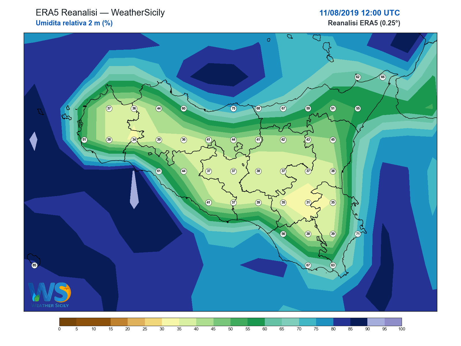 Umidità relativa 2 m · 2019081112