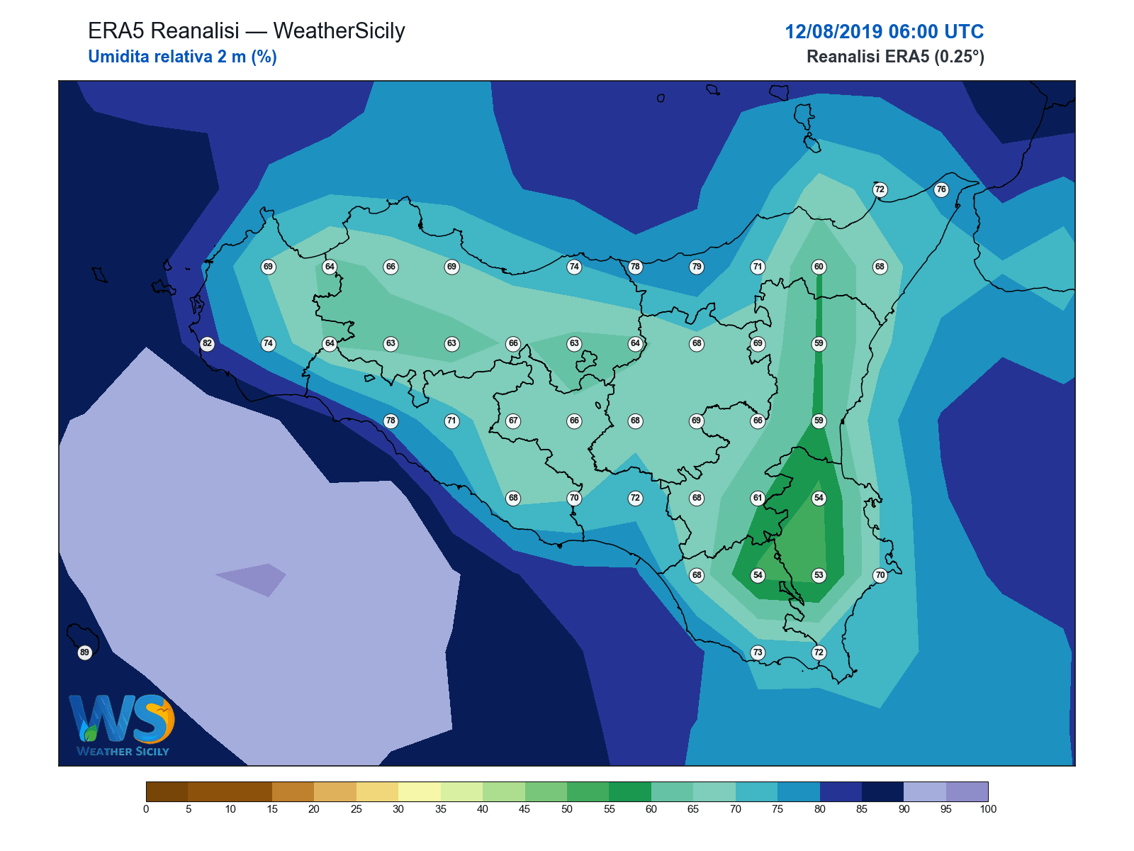 Umidità relativa 2 m · 2019081206