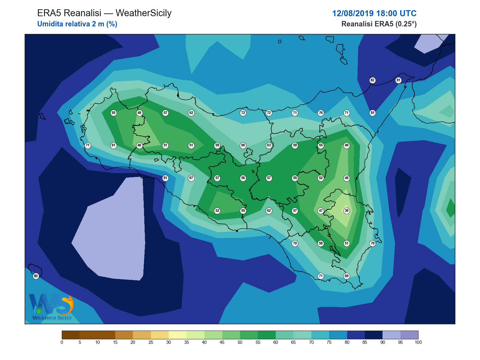 Umidità relativa 2 m · 2019081218