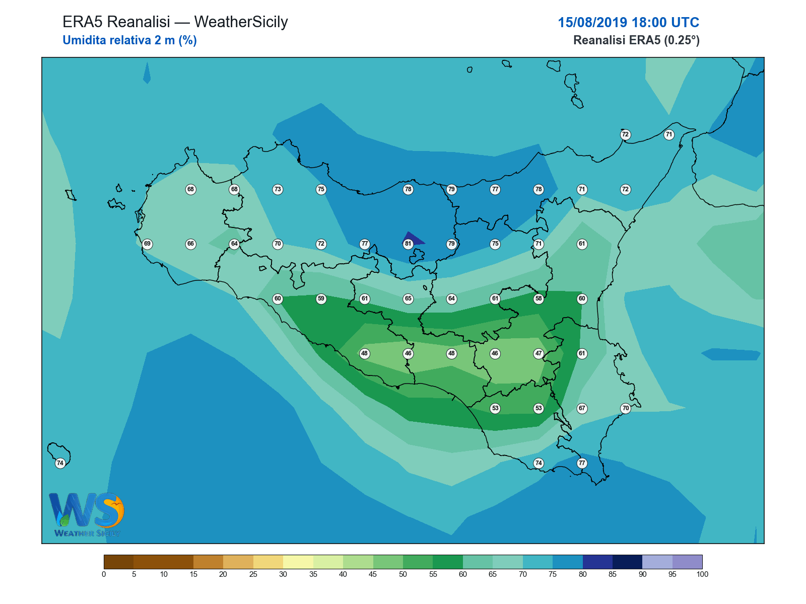 Umidità relativa 2 m · 2019081518