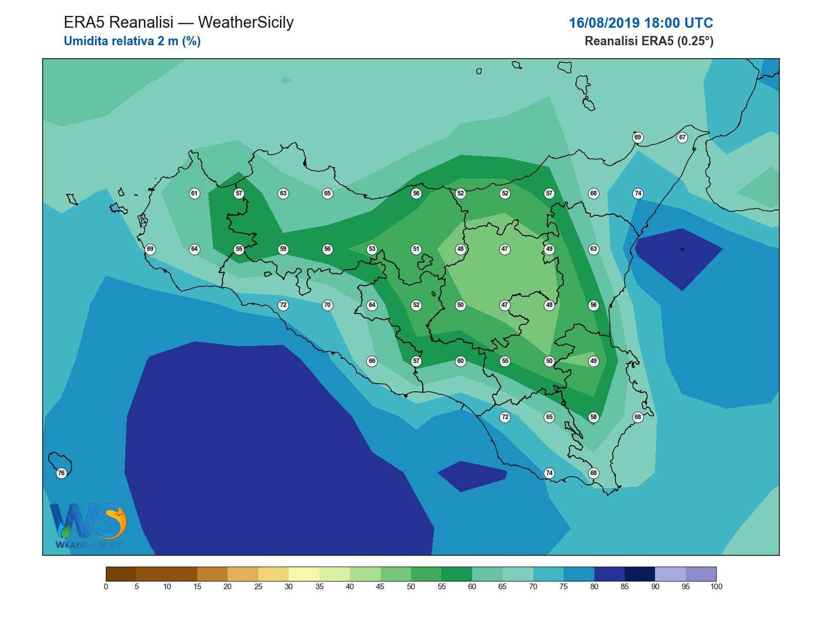 Umidità relativa 2 m · 2019081618