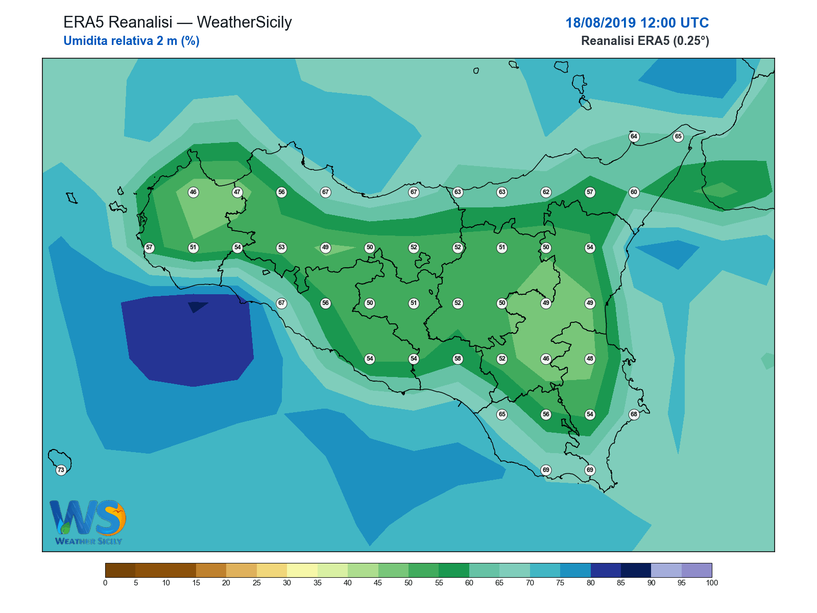 Umidità relativa 2 m · 2019081812