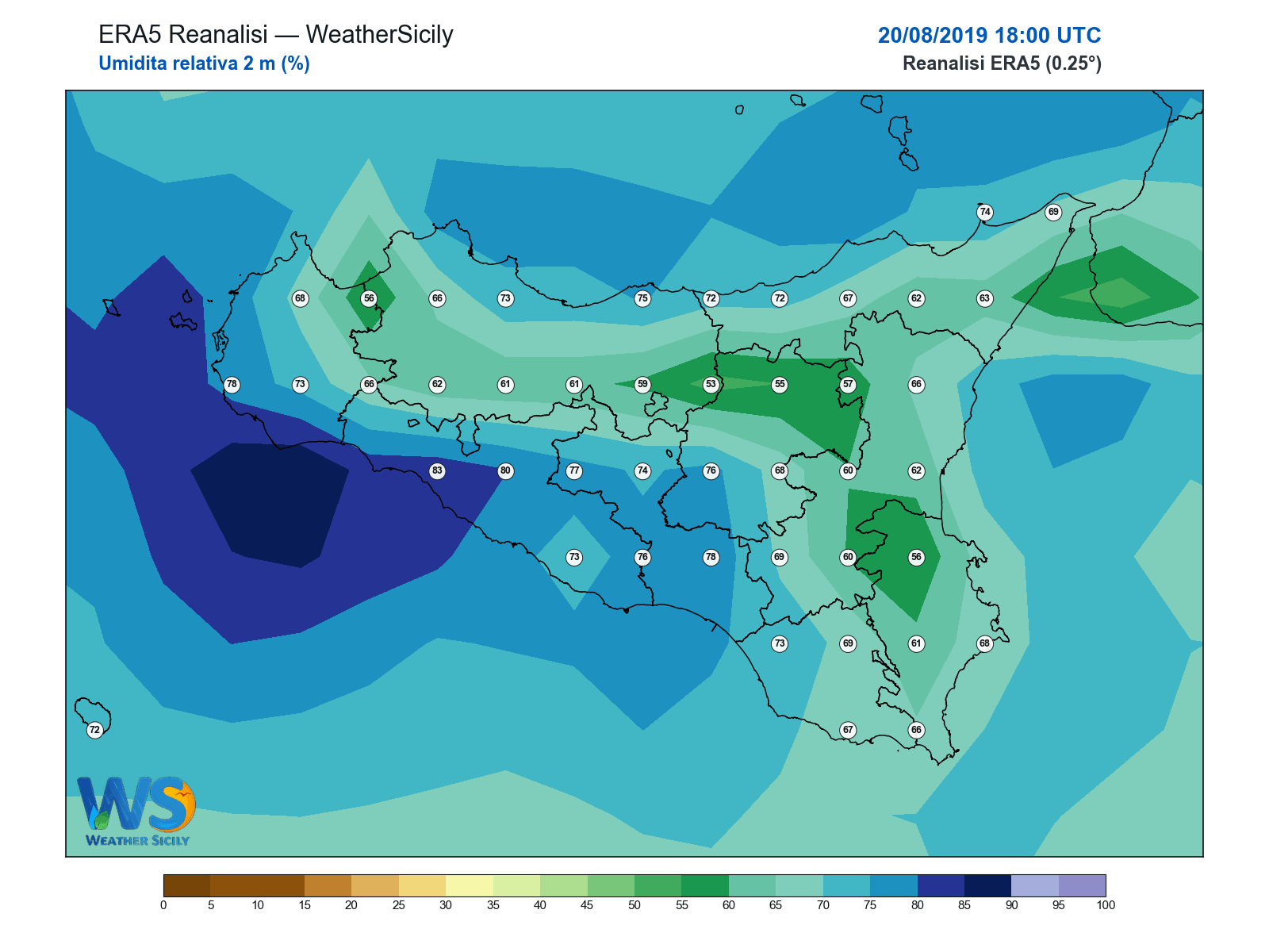 Umidità relativa 2 m · 2019082018