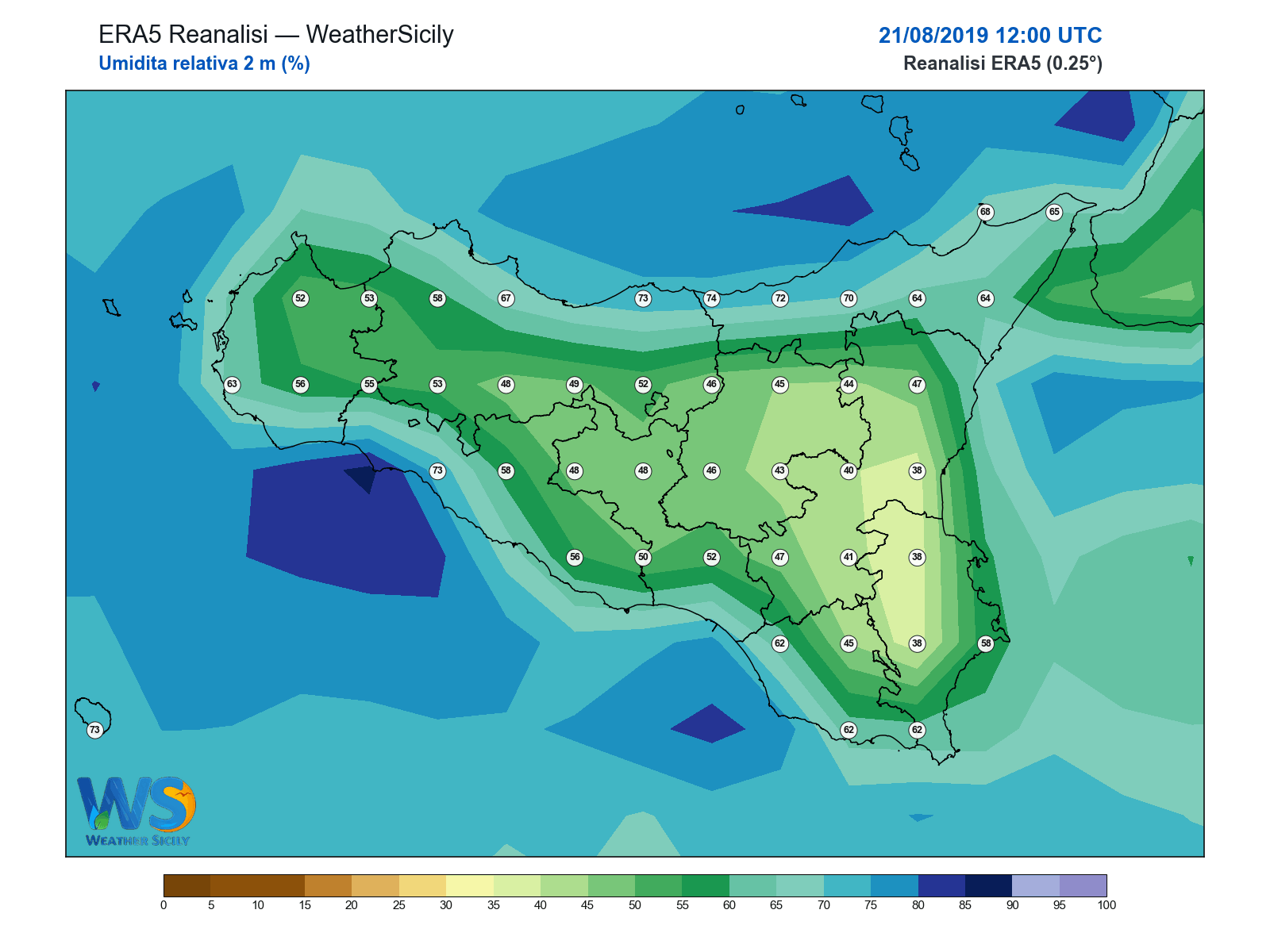 Umidità relativa 2 m · 2019082112