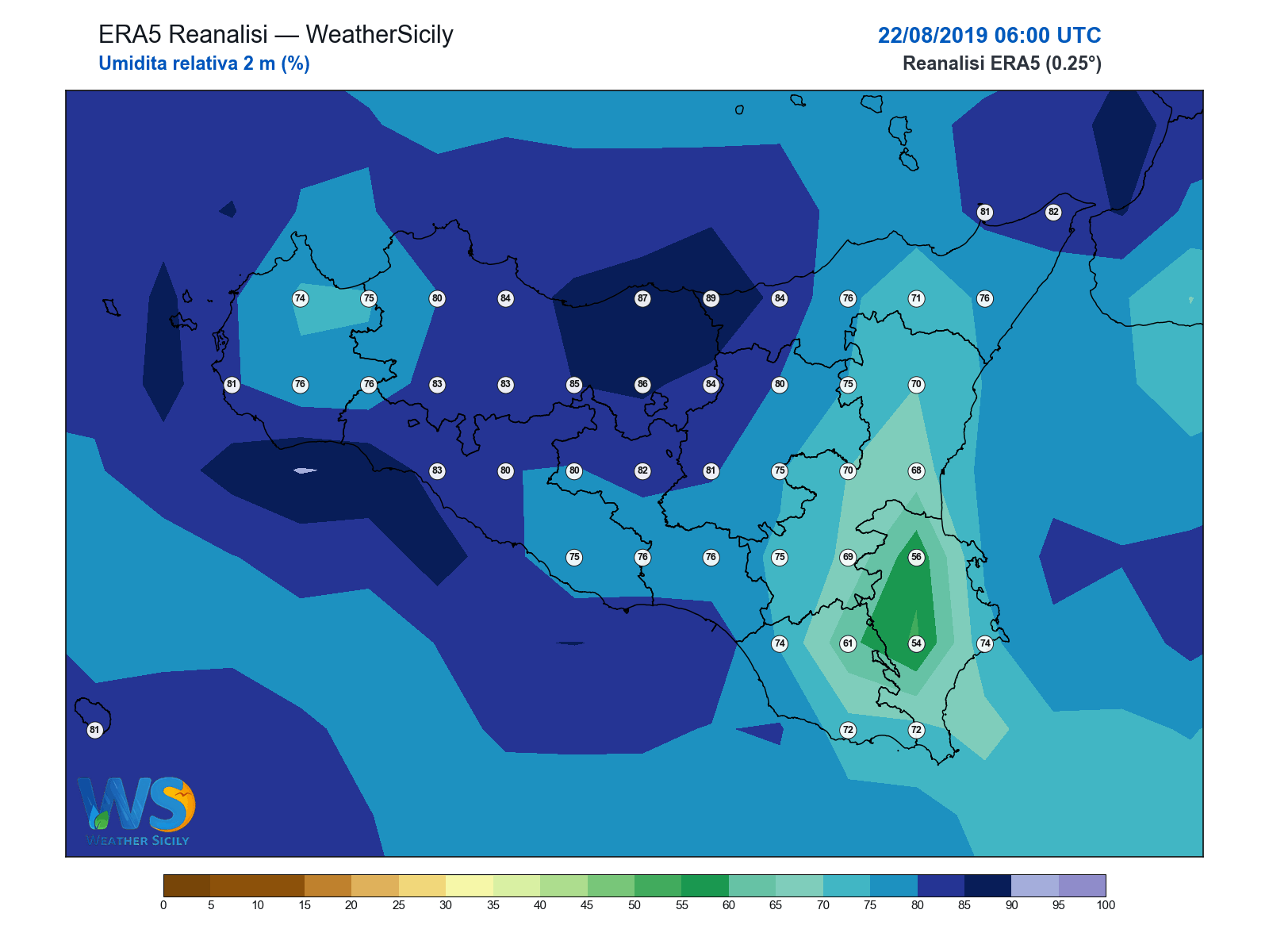 Umidità relativa 2 m · 2019082206