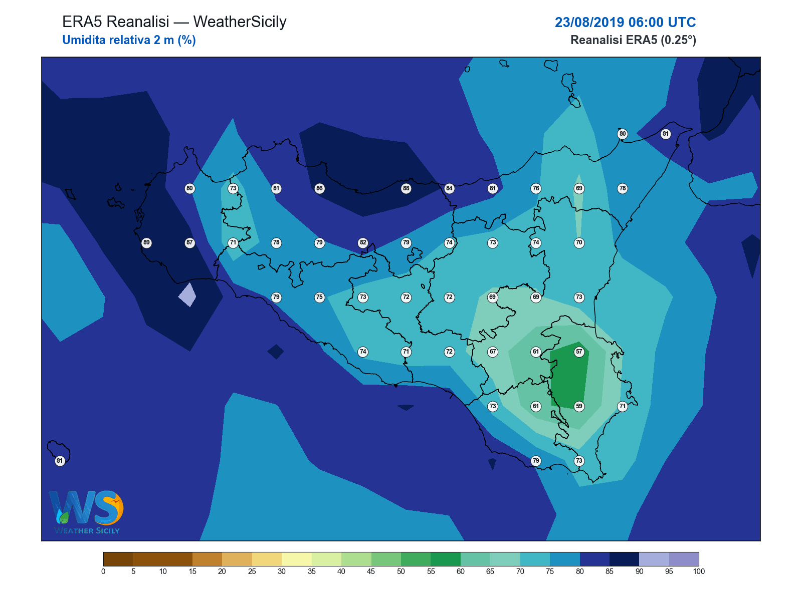 Umidità relativa 2 m · 2019082306