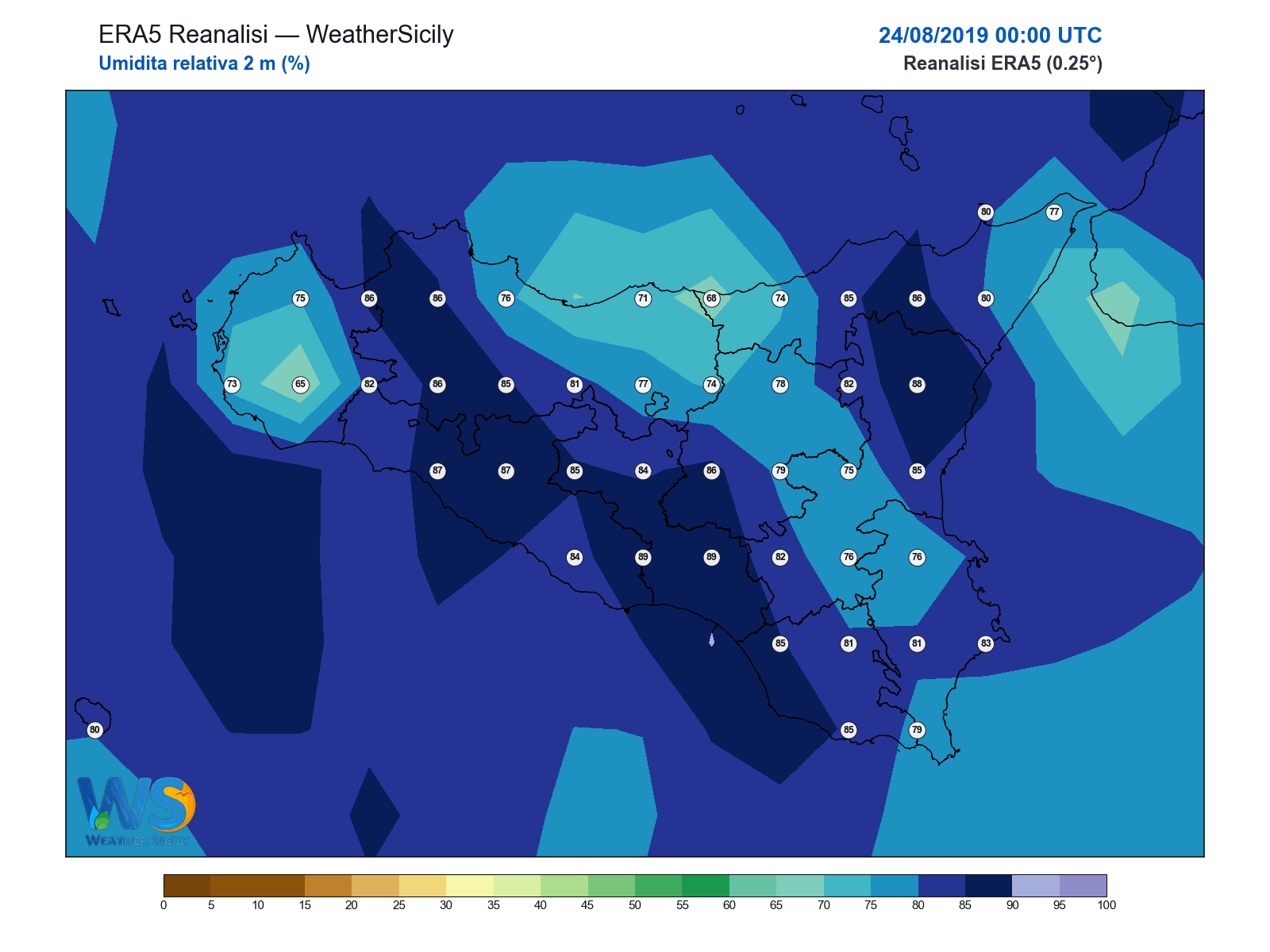 Umidità relativa 2 m · 2019082400