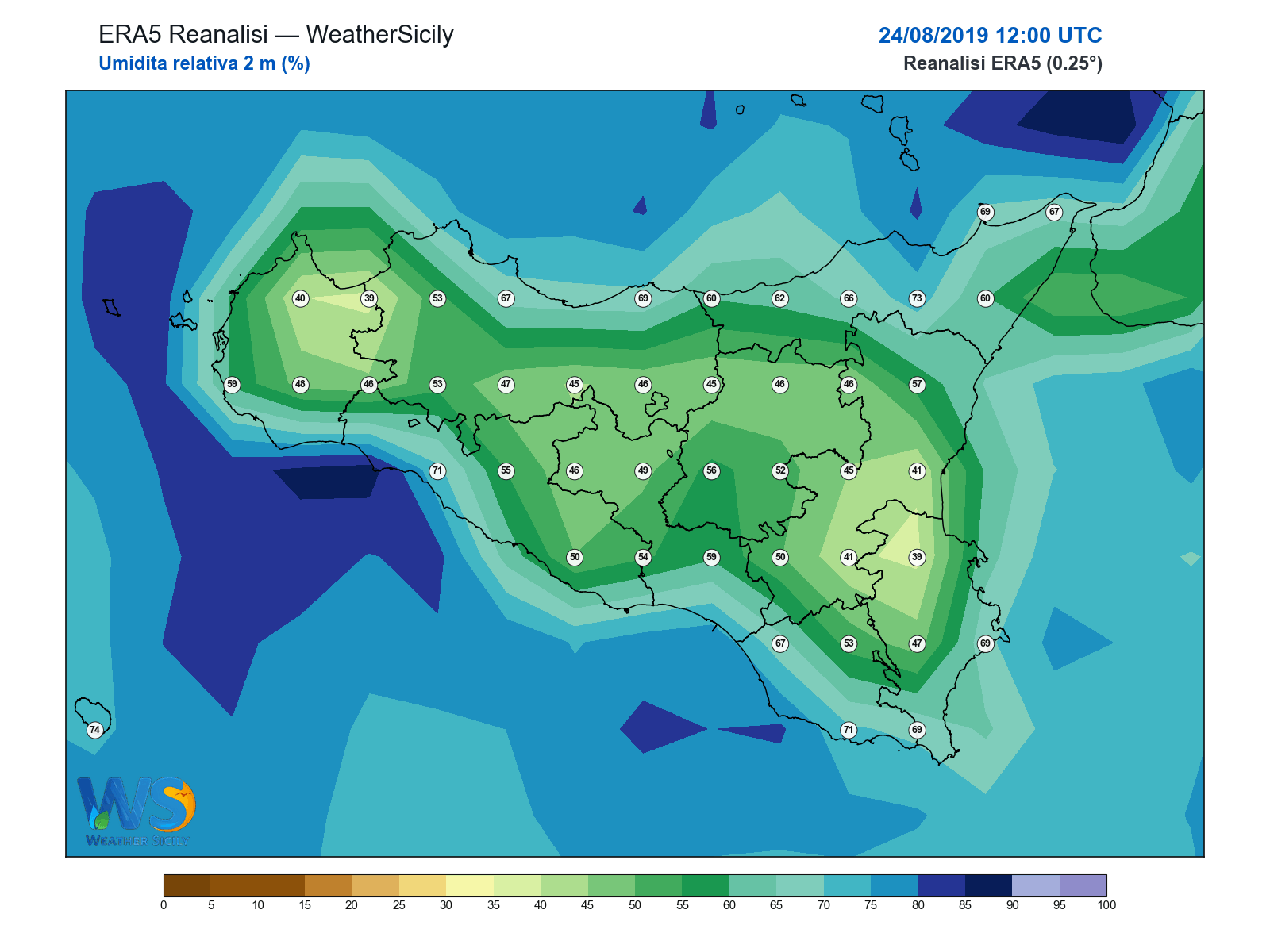 Umidità relativa 2 m · 2019082412