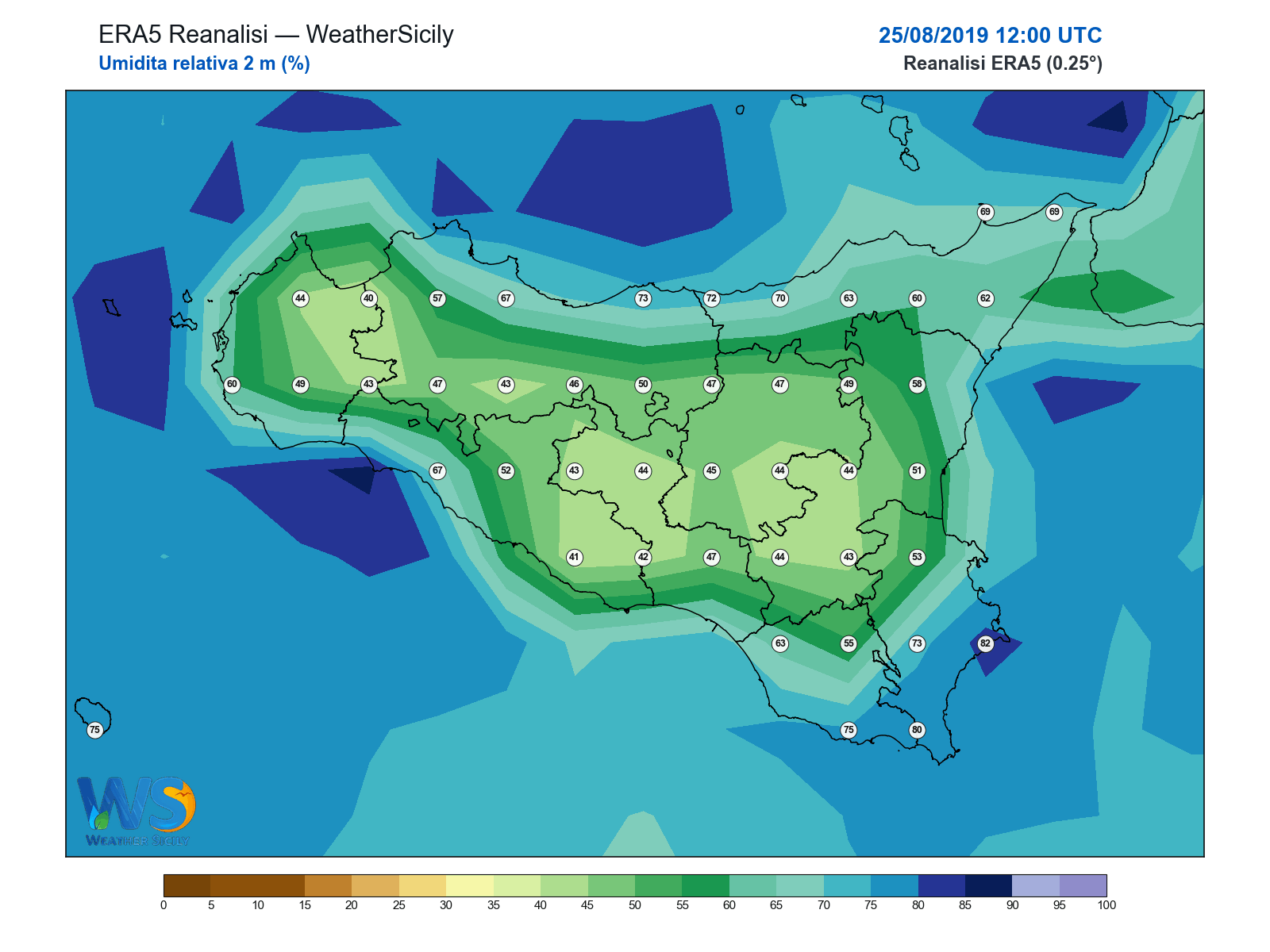 Umidità relativa 2 m · 2019082512