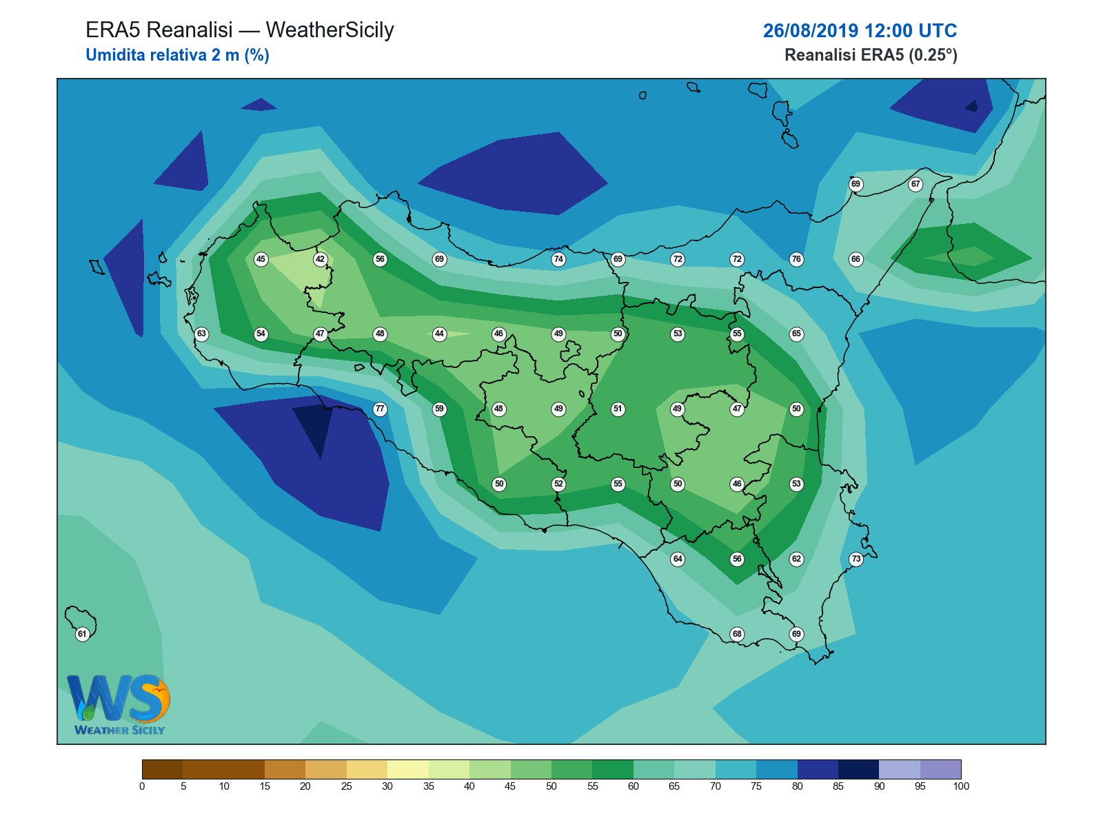 Umidità relativa 2 m · 2019082612