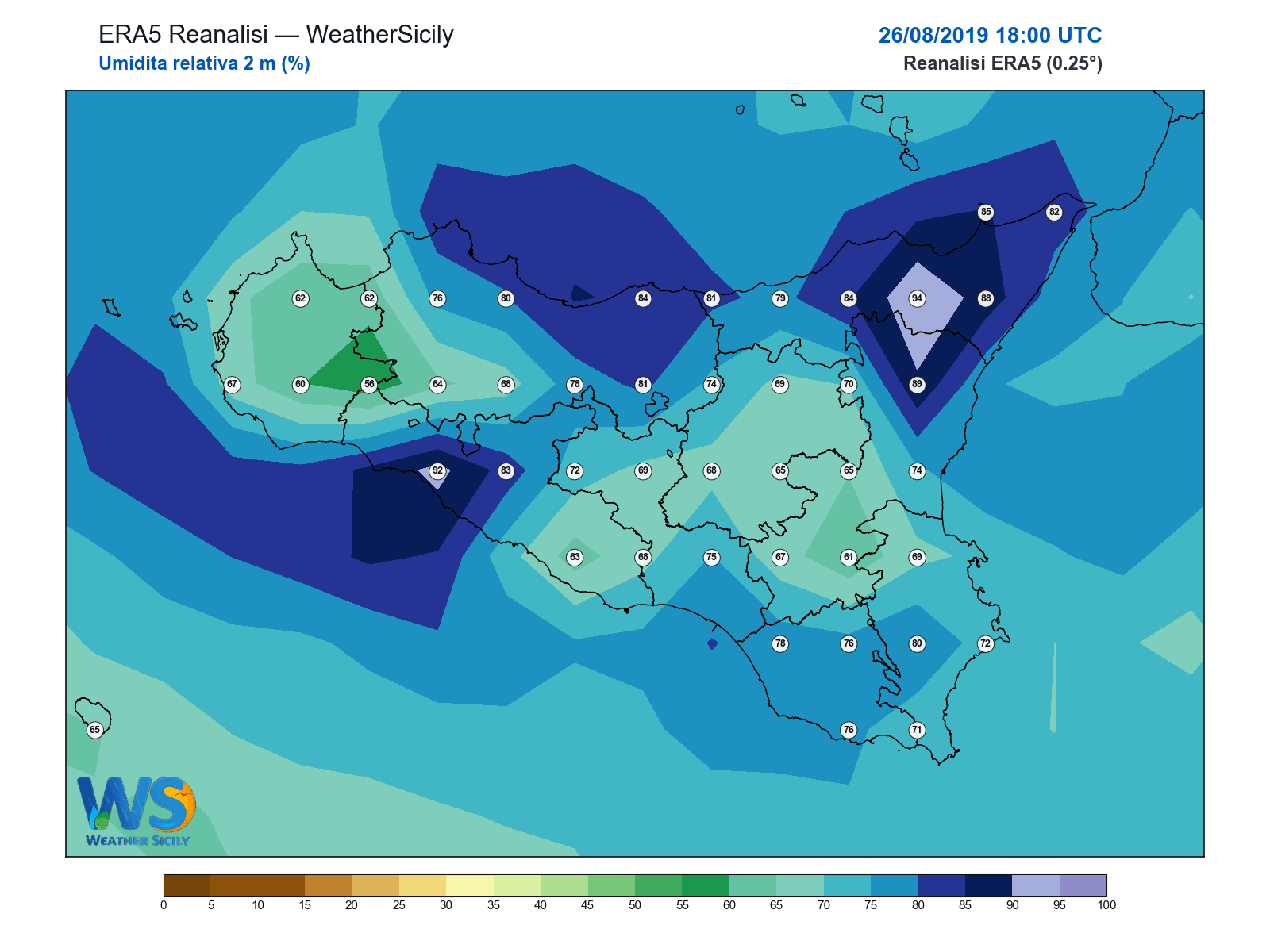 Umidità relativa 2 m · 2019082618