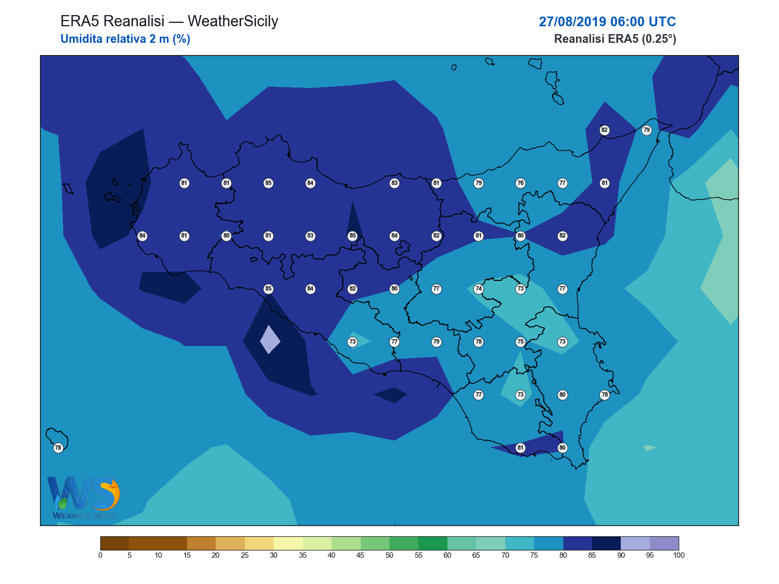 Umidità relativa 2 m · 2019082706