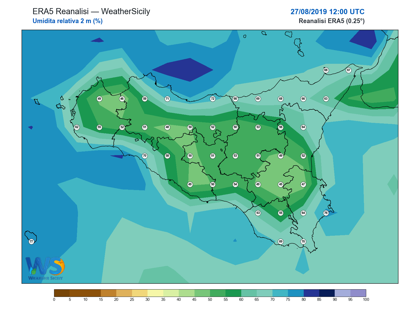Umidità relativa 2 m · 2019082712